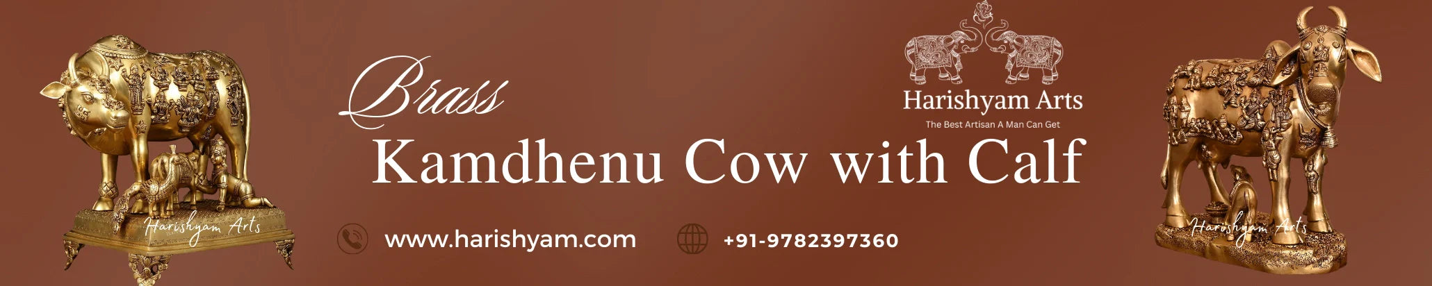 Brass kamdhenu Cow with Calf