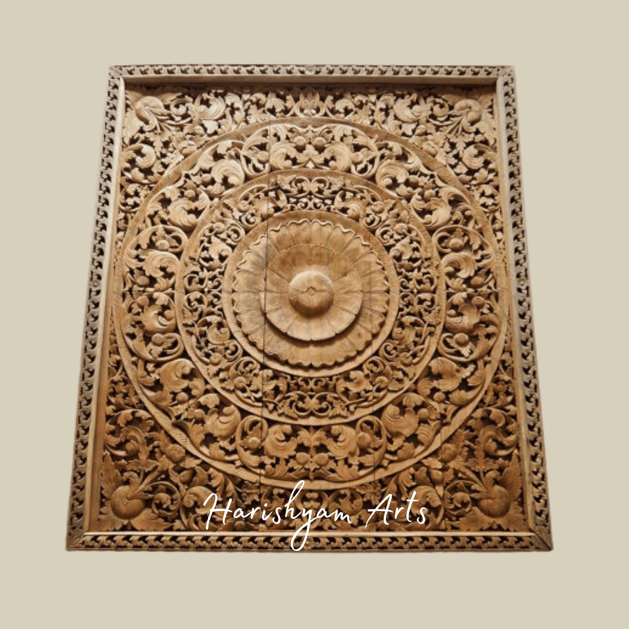 102" Large Carved Wooden Wall Art Panel Statement Piece