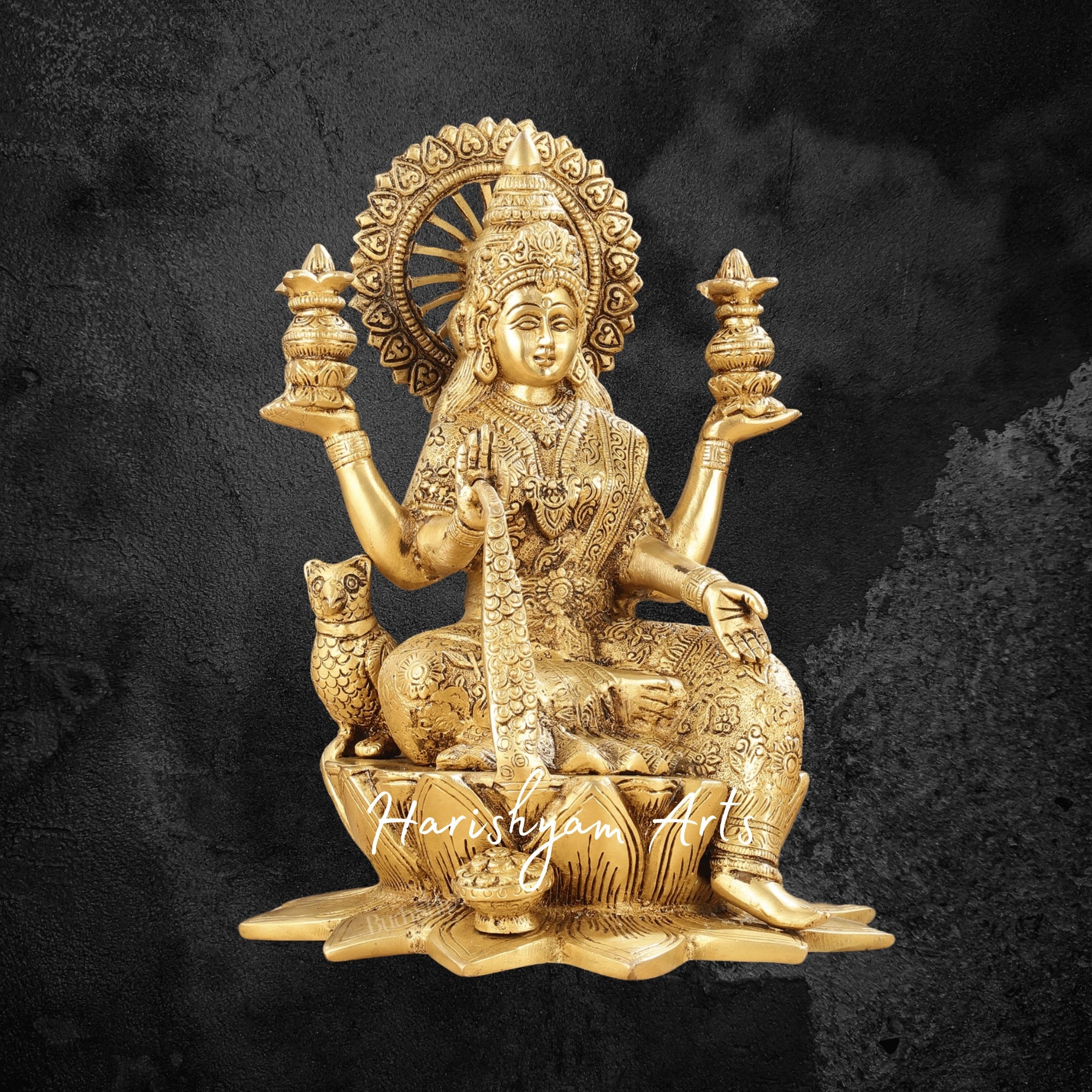 11" Brass Laxmi Murti for Office and Home Decor with Divine Blessings