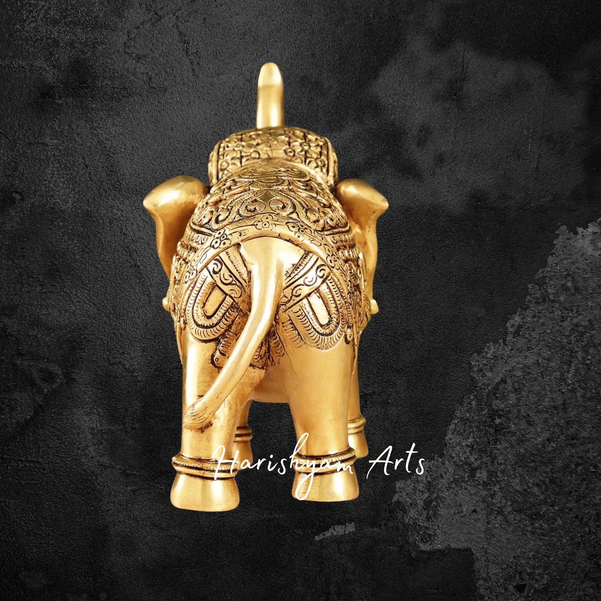 10" Elegant Superfine Brass Elephant Showpiece for Home and Office