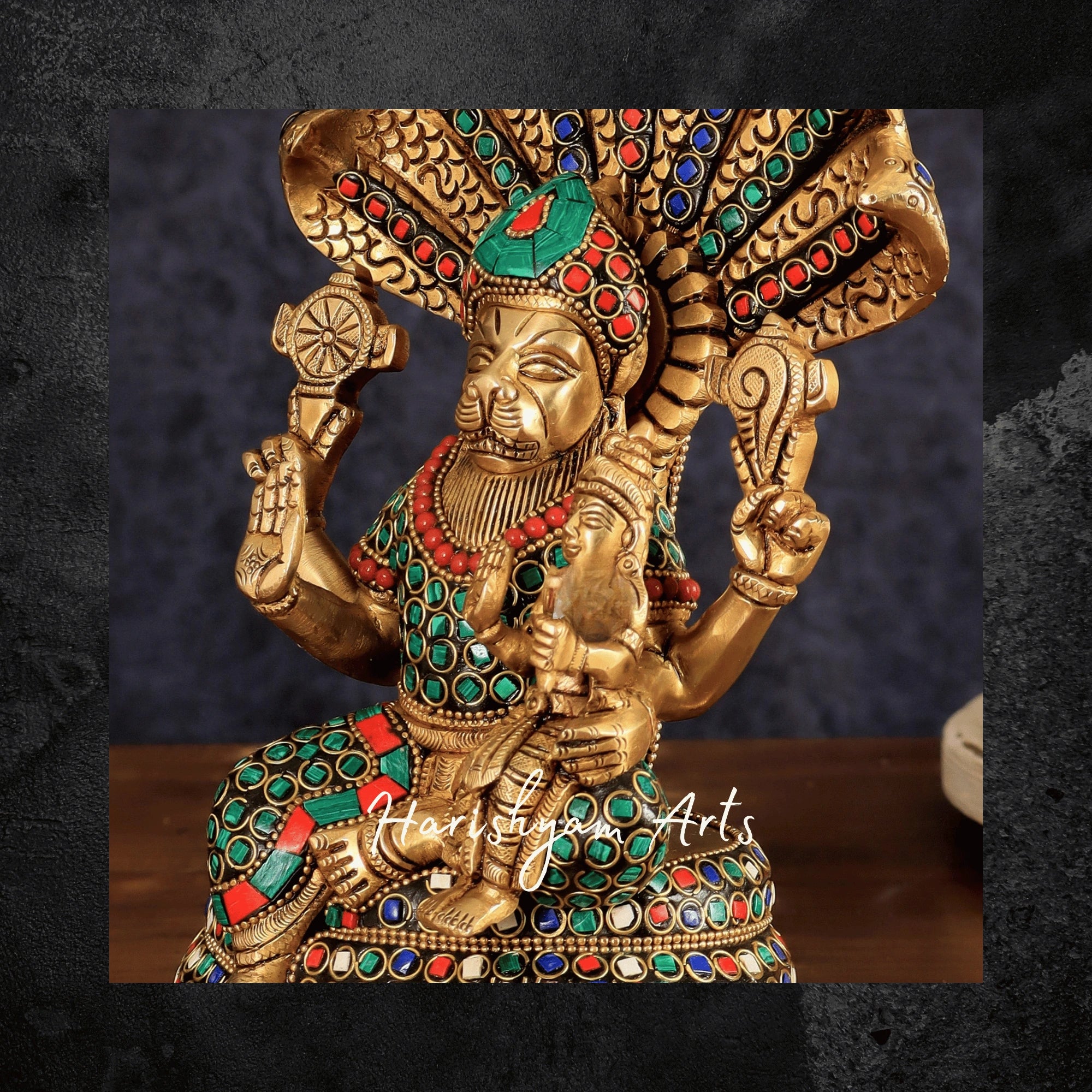 10" Handcrafted Brass Narasimha Idol for Home Temple and Spiritual Gift4