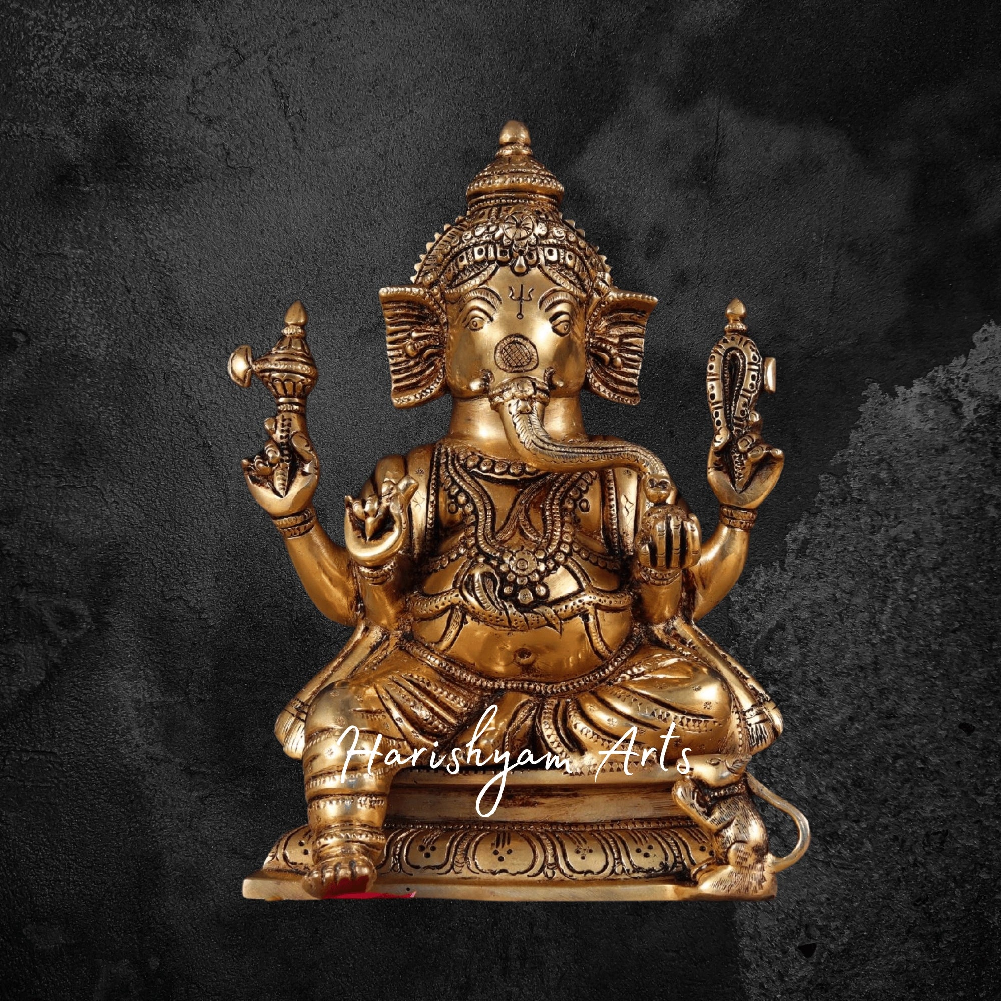 10" Handmade Brass Laxmi Ganesh Statue for Worship2