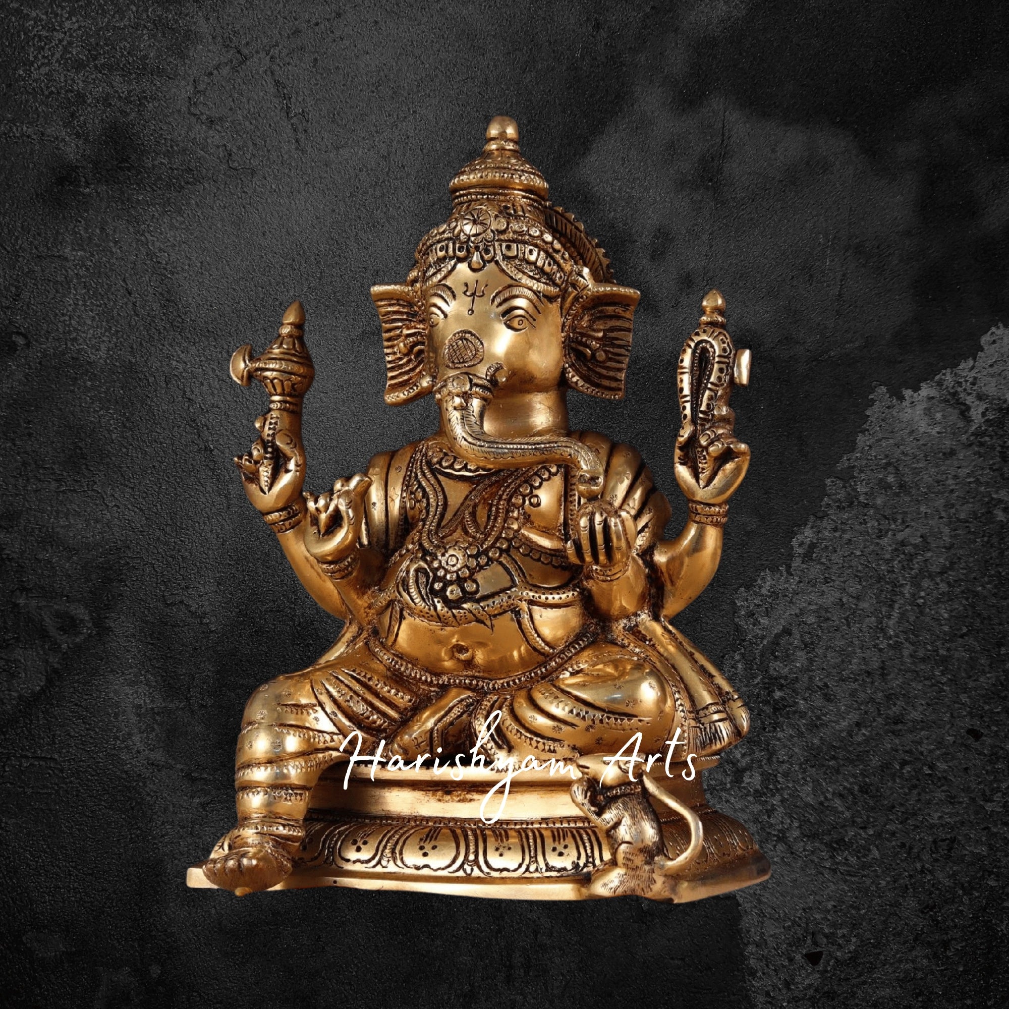 10" Handmade Brass Laxmi Ganesh Statue for Worship3