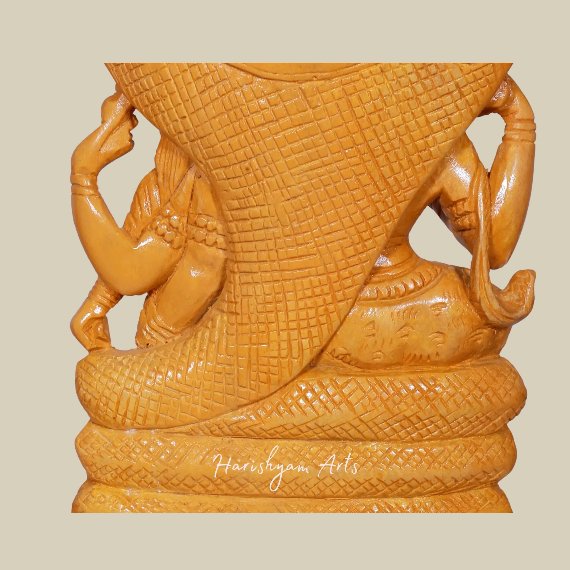 10" Siva Parvati Wooden Statue Seated on Snake Throne Handcrafted Wooden Idol for Home8