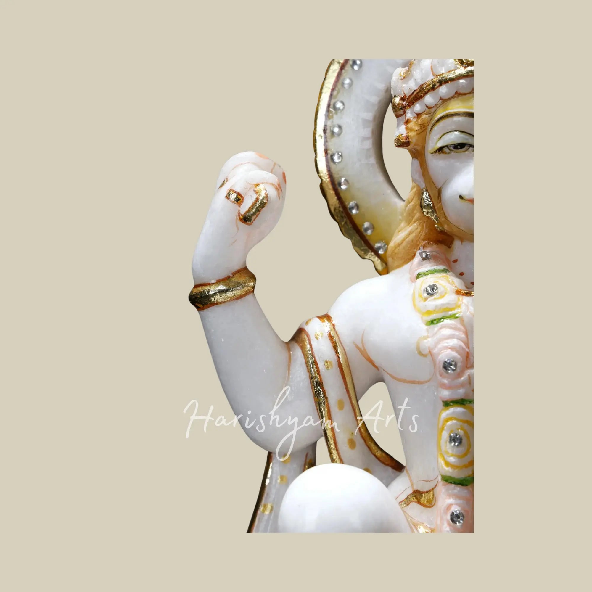 10 inches Lord Hanuman Marble statue 1
