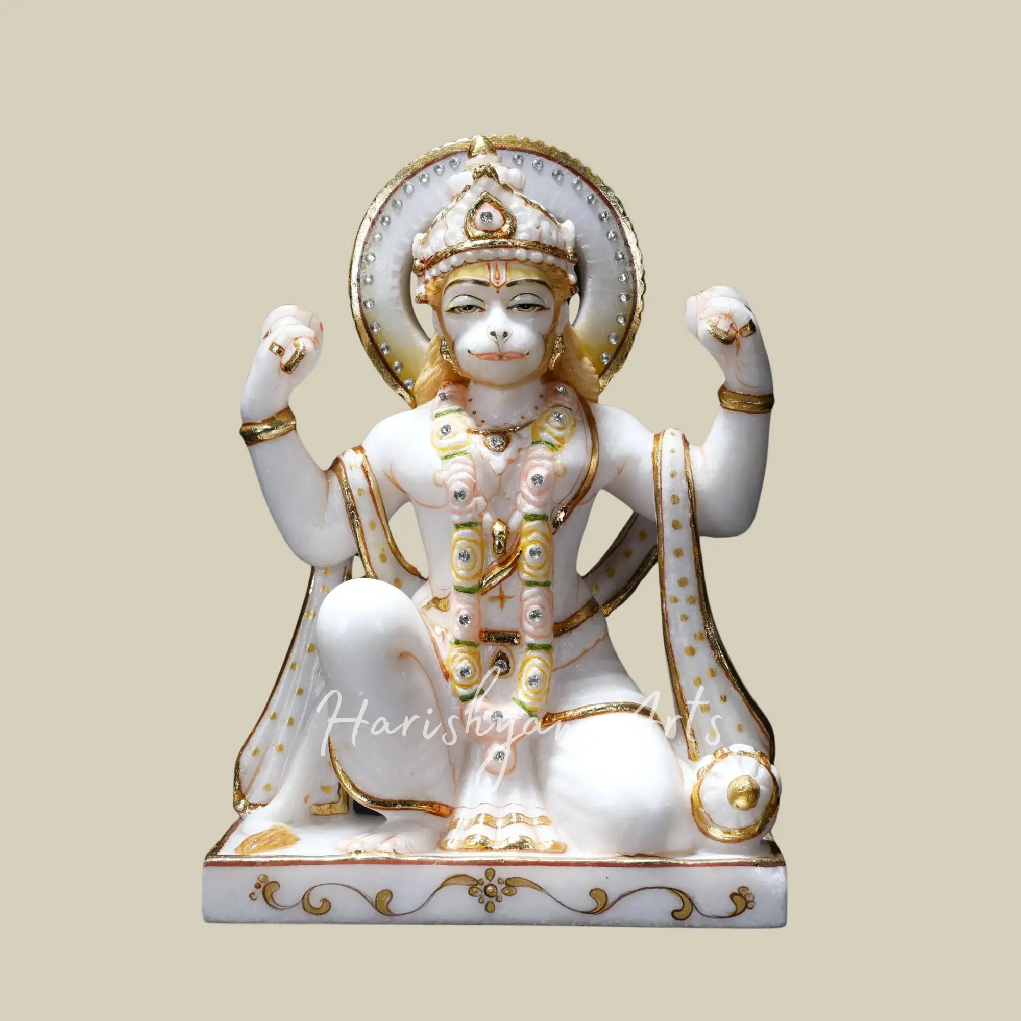 10 inches Lord Hanuman Marble statue3
