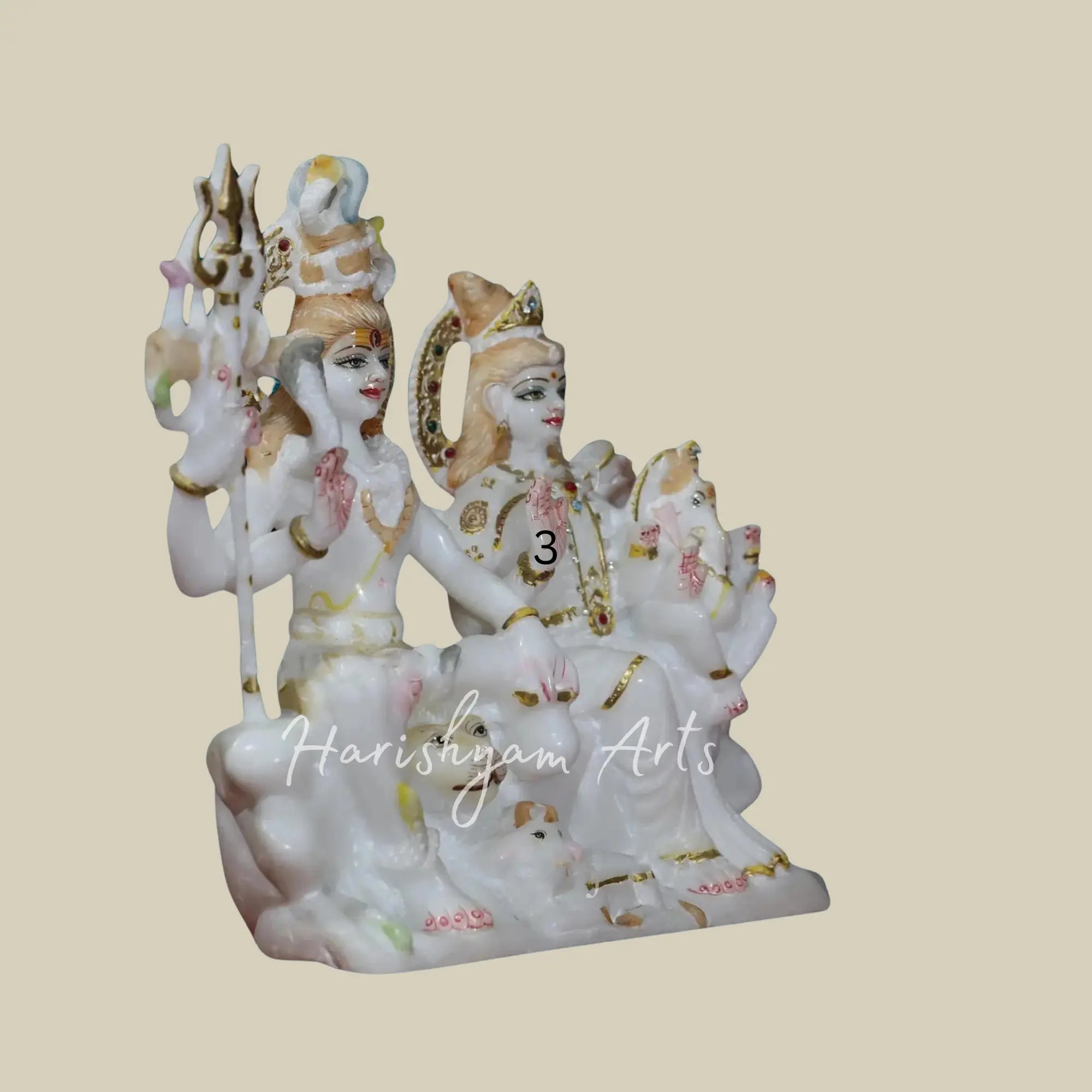 10 inches Lord Shiva Marble Idol 3