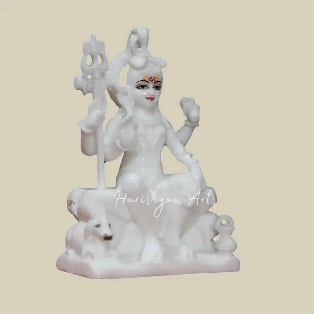 10" Pure White Statue Of Lord Shiva