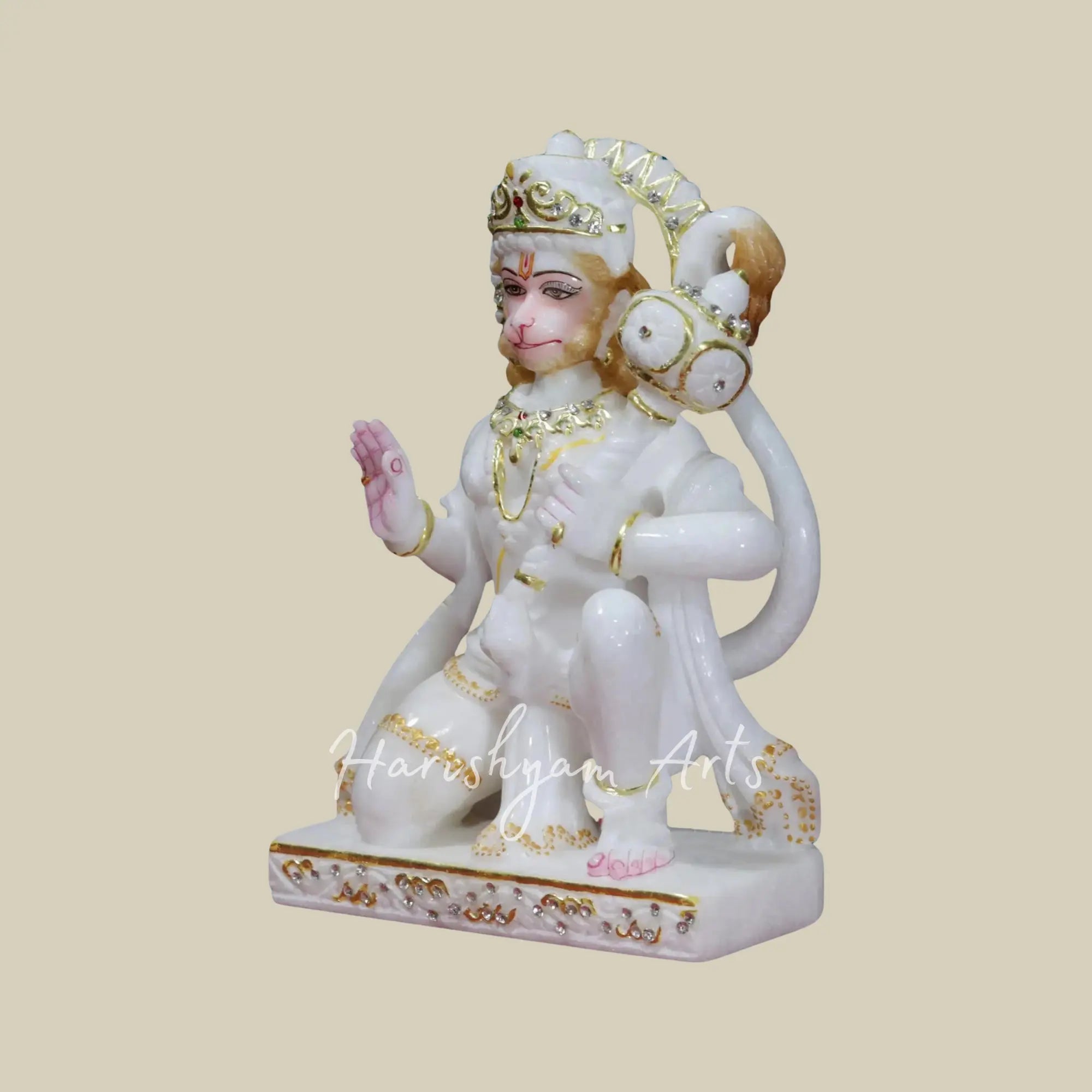 10 inches hanuman marble idol Small