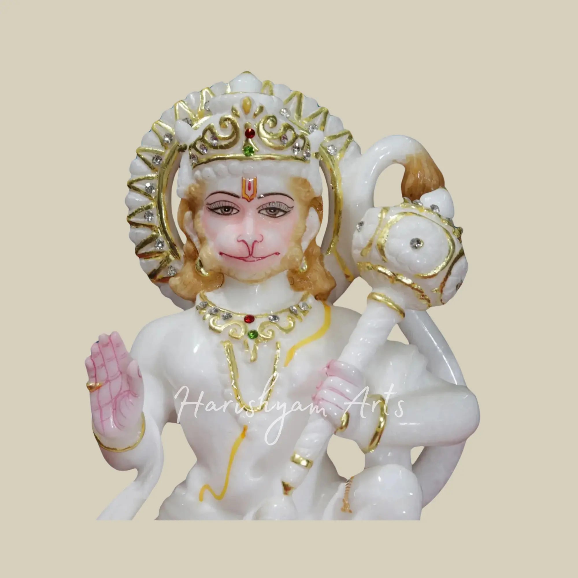 10 inches hanuman marble idol Small 1