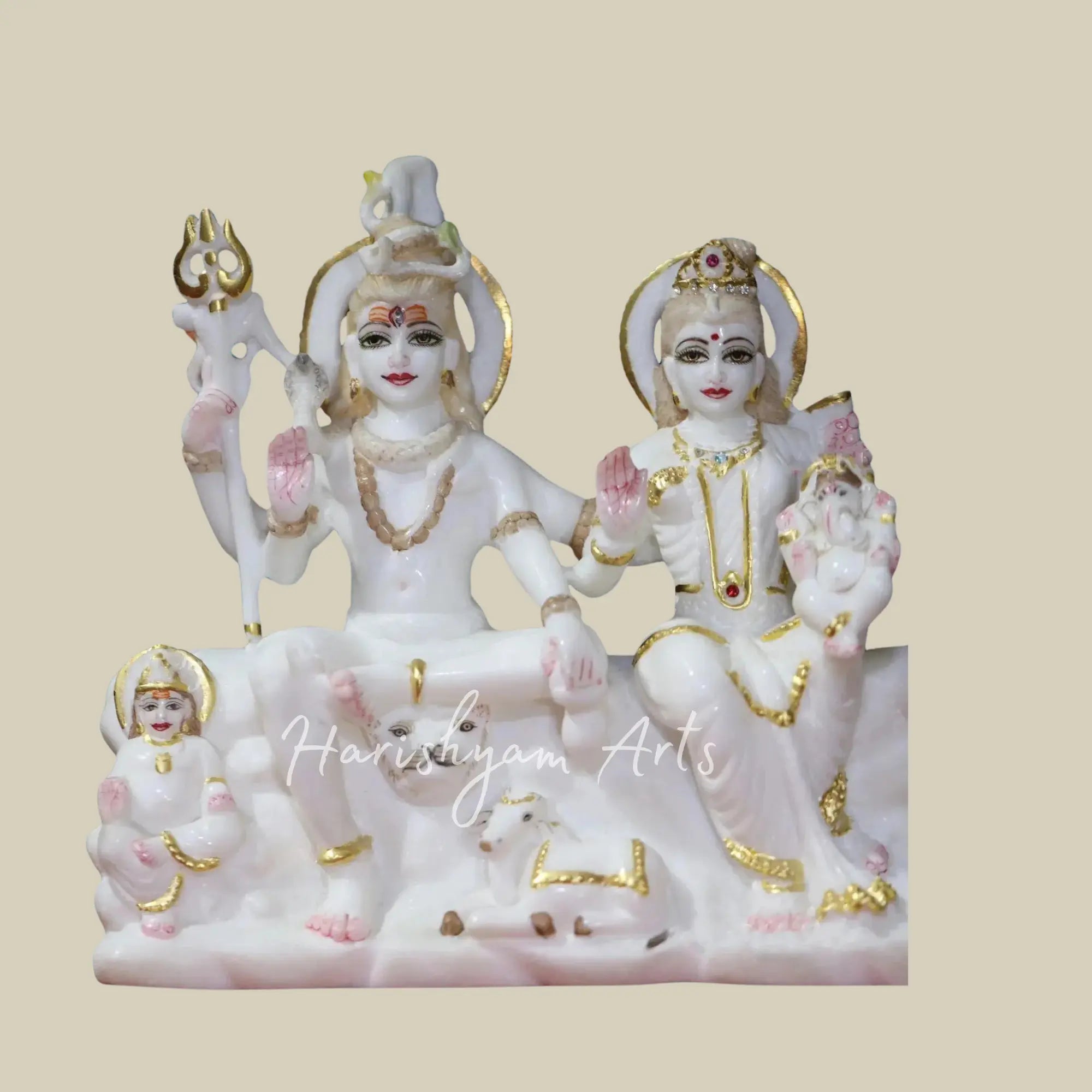 10 inches marble shiv parivar deity 1