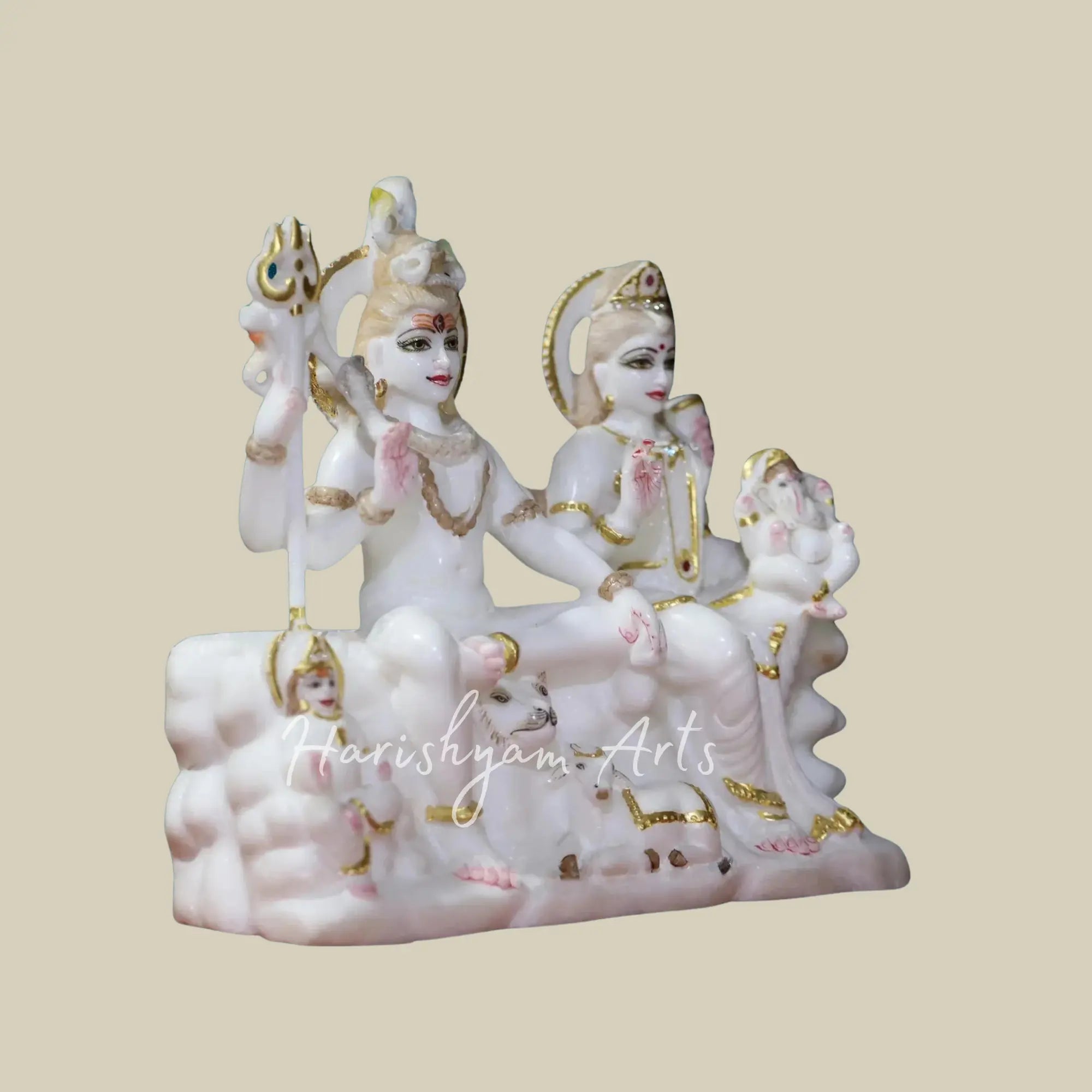 10 inches marble shiv parivar deity 3