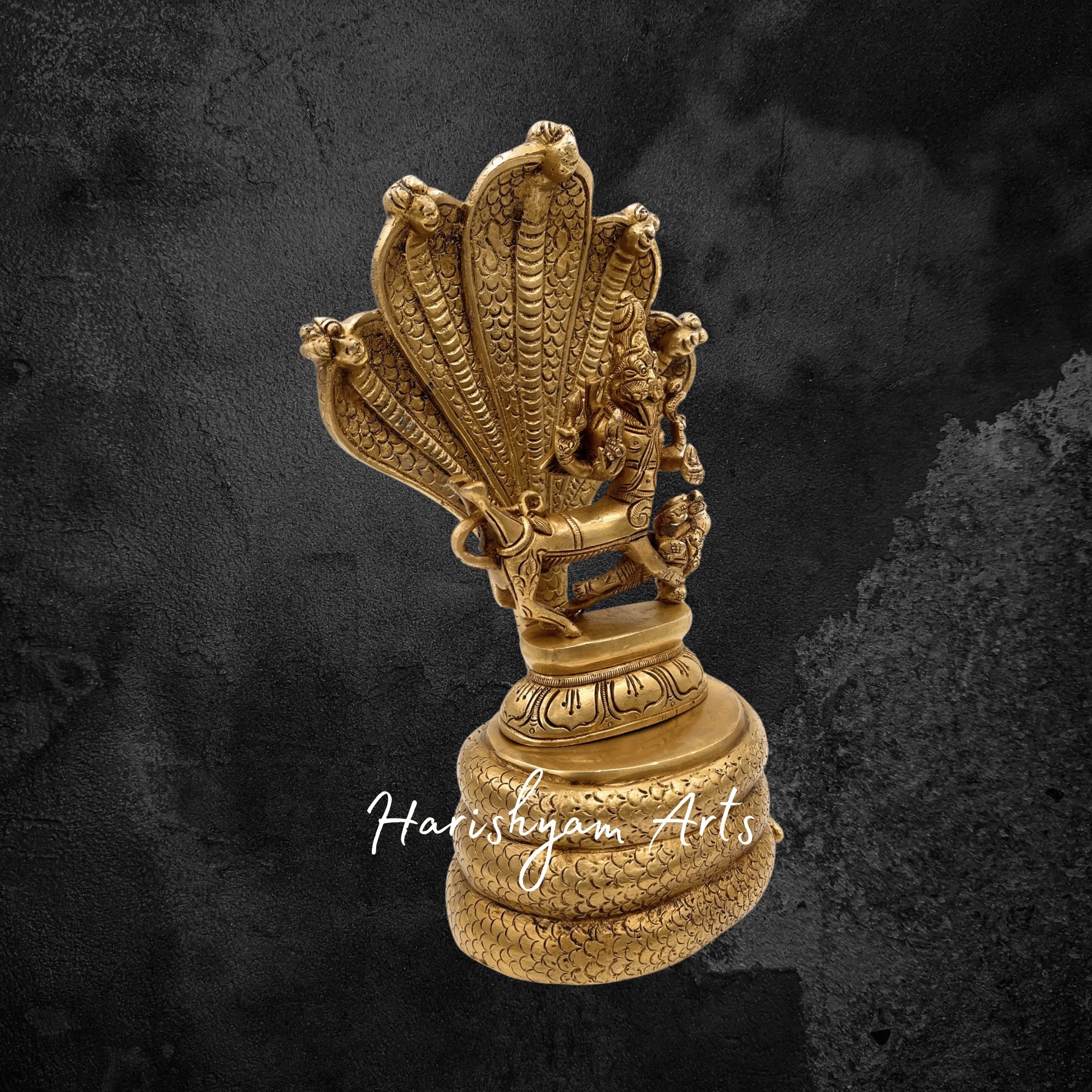 11" Brass Sharabha Swamy Statue Avatar of Lord Shiva for Pooja and Vastu2