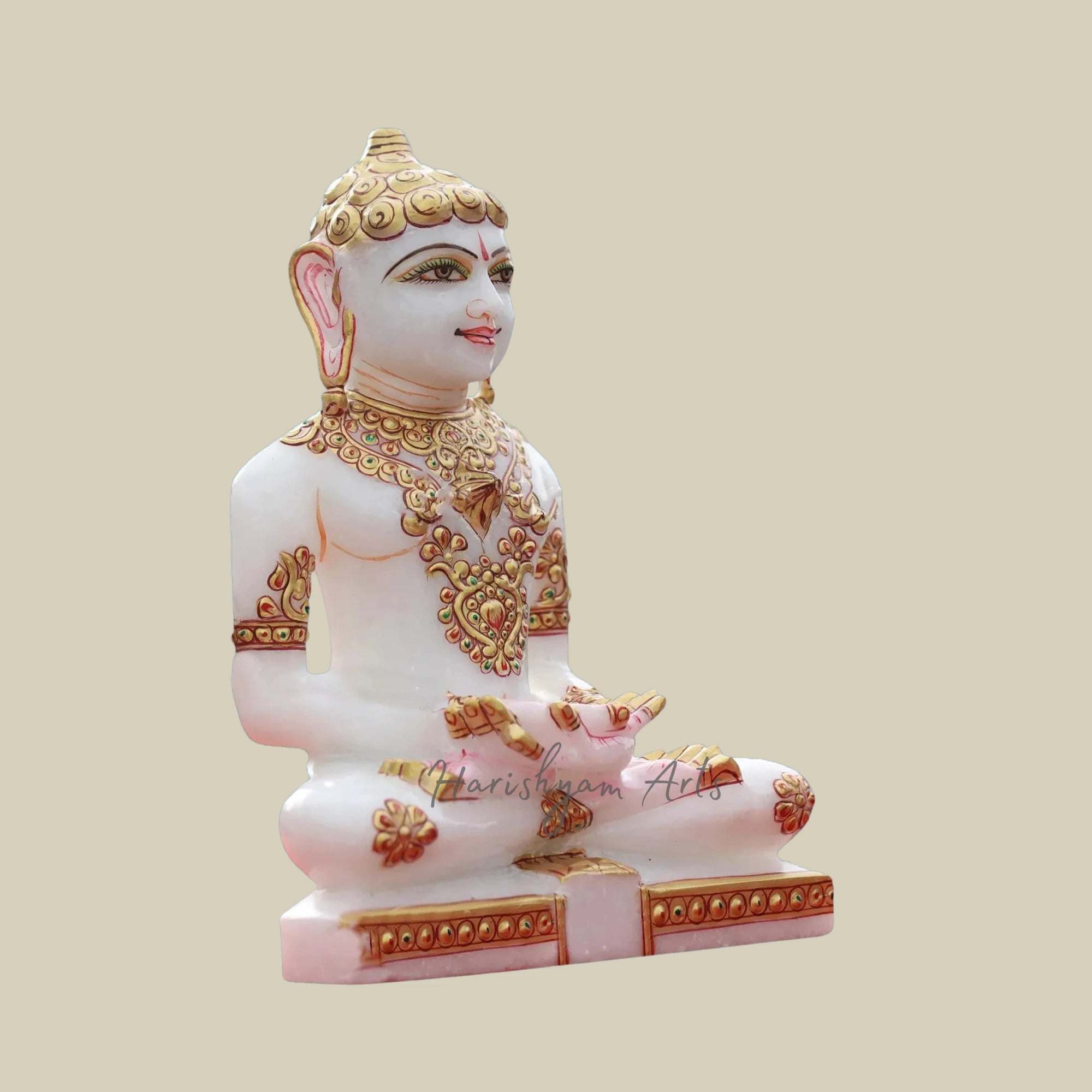 11" Divine Handcrafted Mahavir Jain Statue for Temple and Home