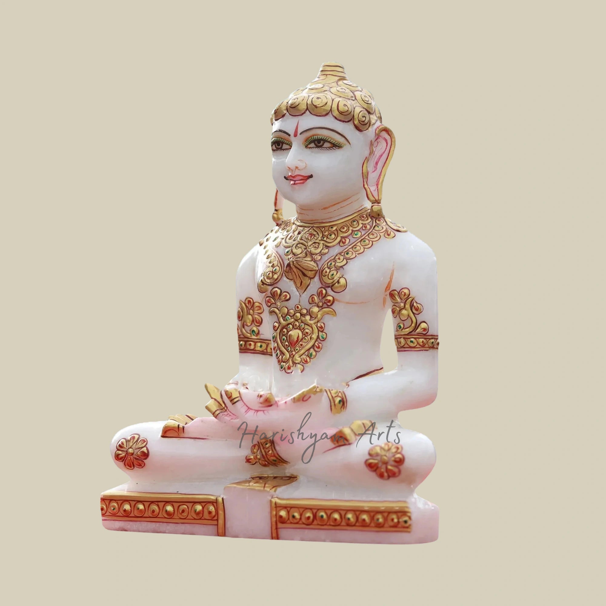 11" Divine Handcrafted Mahavir Jain Statue for Temple and Home
