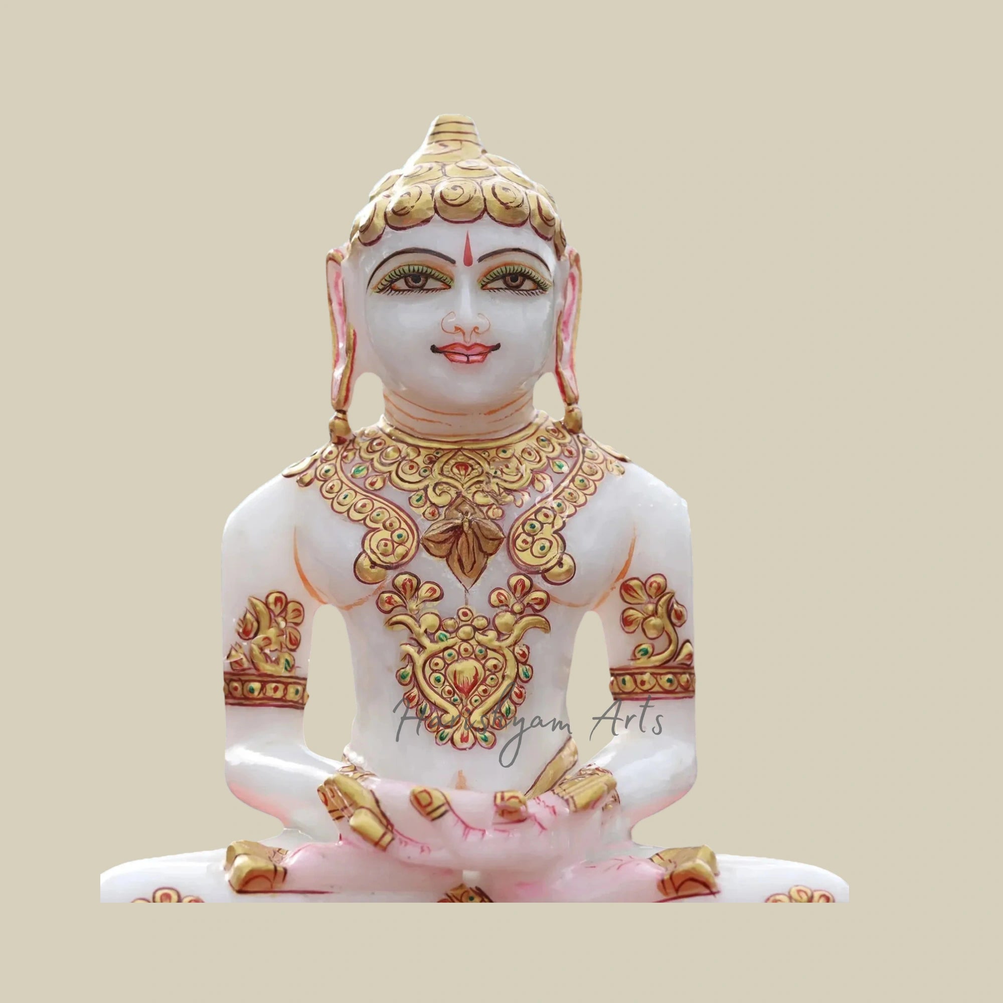 11" Divine Handcrafted Mahavir Jain Statue for Temple and Home