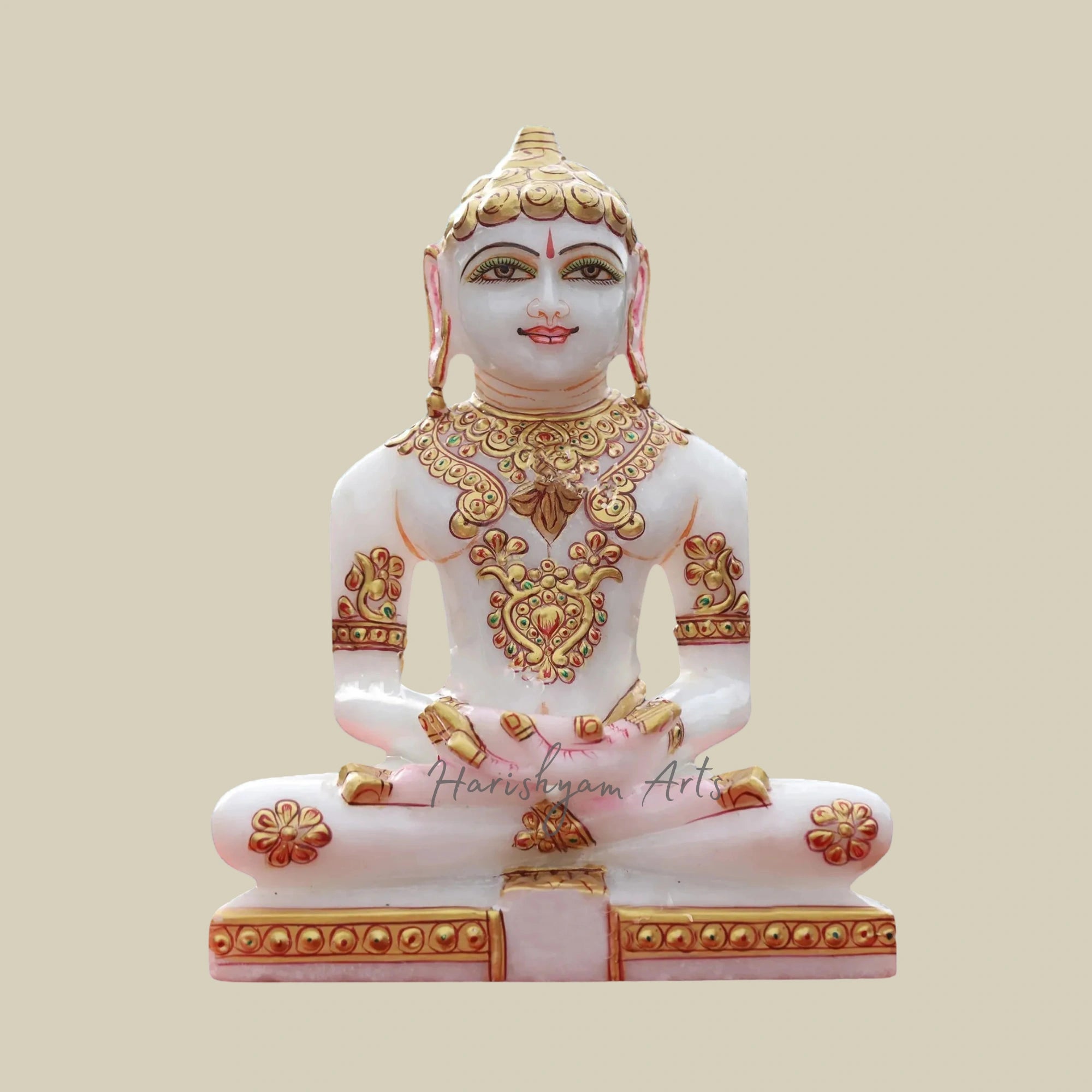 11" Divine Handcrafted Mahavir Jain Statue for Temple and Home