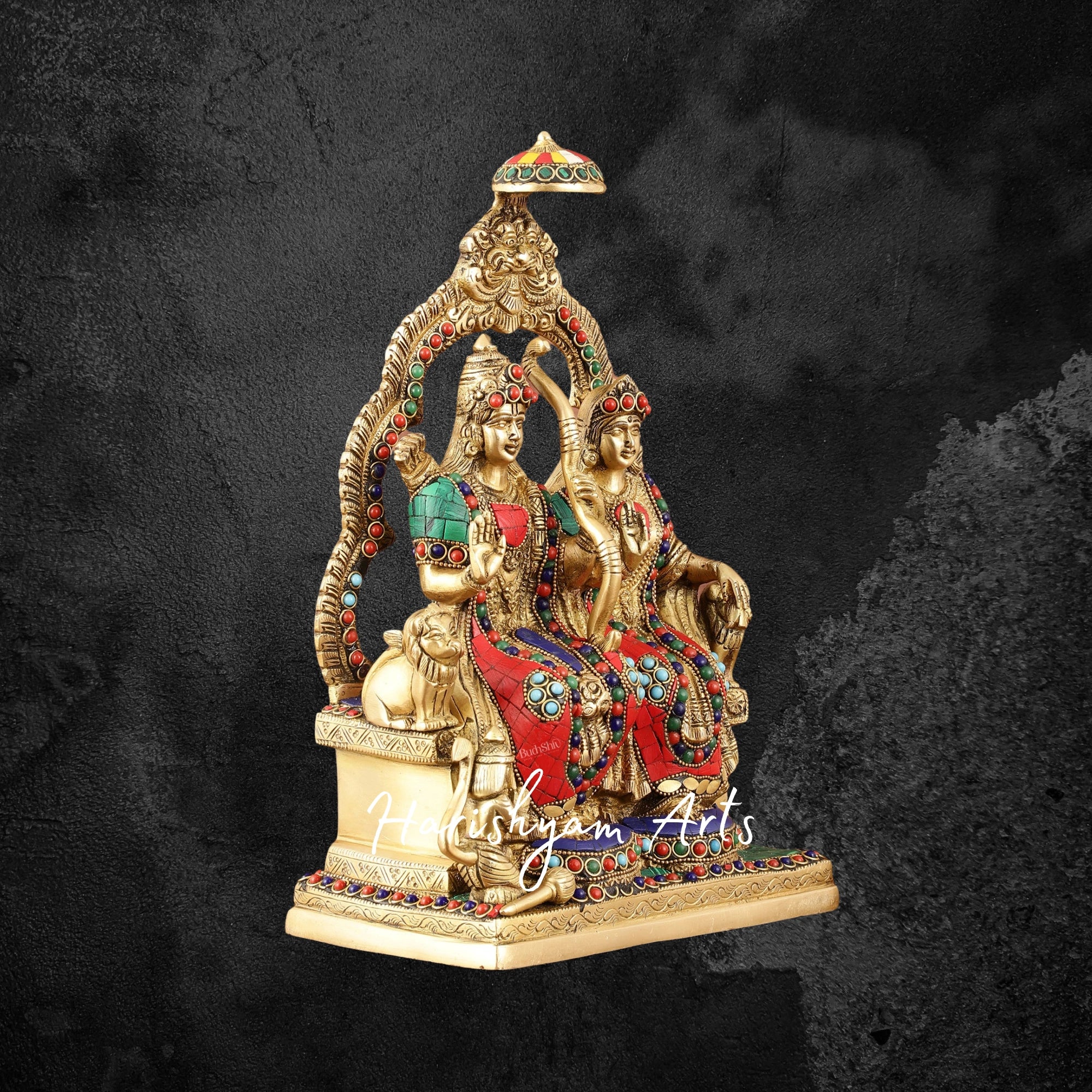 11" Handcrafted Brass Ram Darbar Idol with Intricate Detailing
