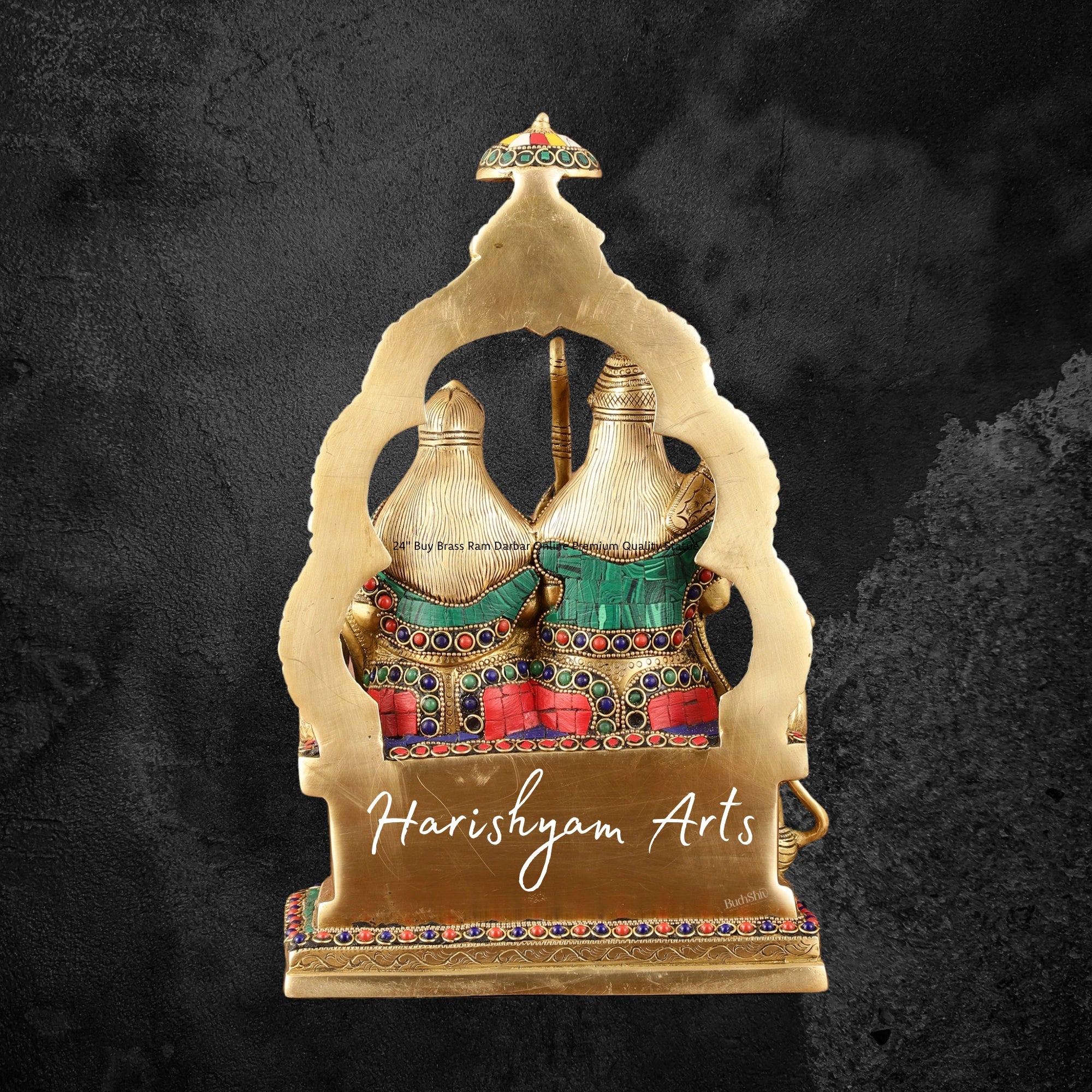 11" Handcrafted Brass Ram Darbar Idol with Intricate Detailing