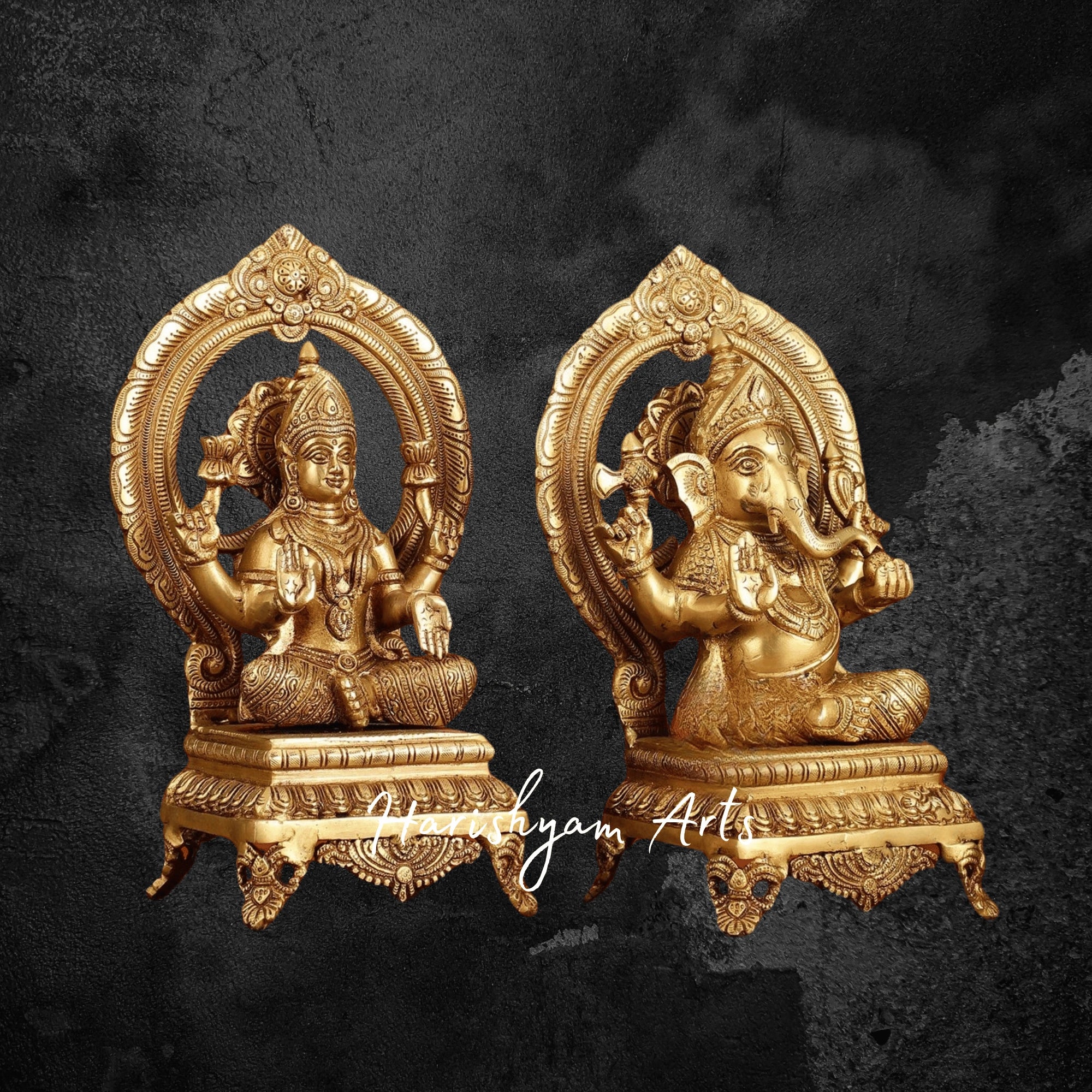 11" Laxmi Ganesh Brass Statue for Pooja Room and Festive Decor4