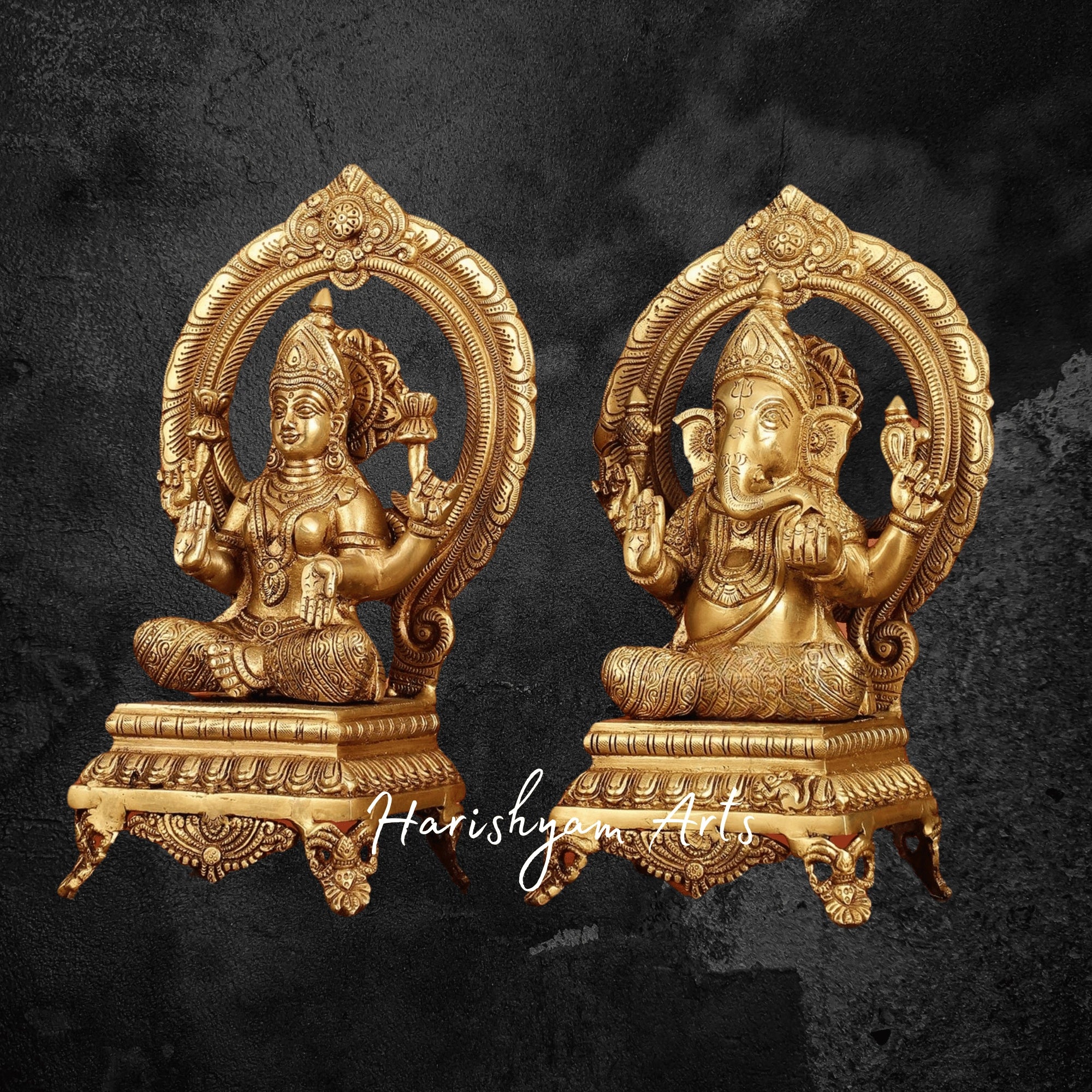 11" Laxmi Ganesh Brass Statue for Pooja Room and Festive Decor5