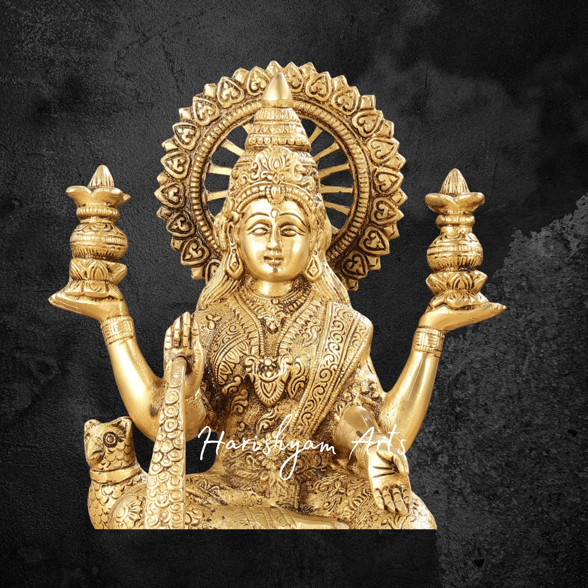 11" Laxmi Ganesh Brass Statue for Pooja Room and Festive Decor