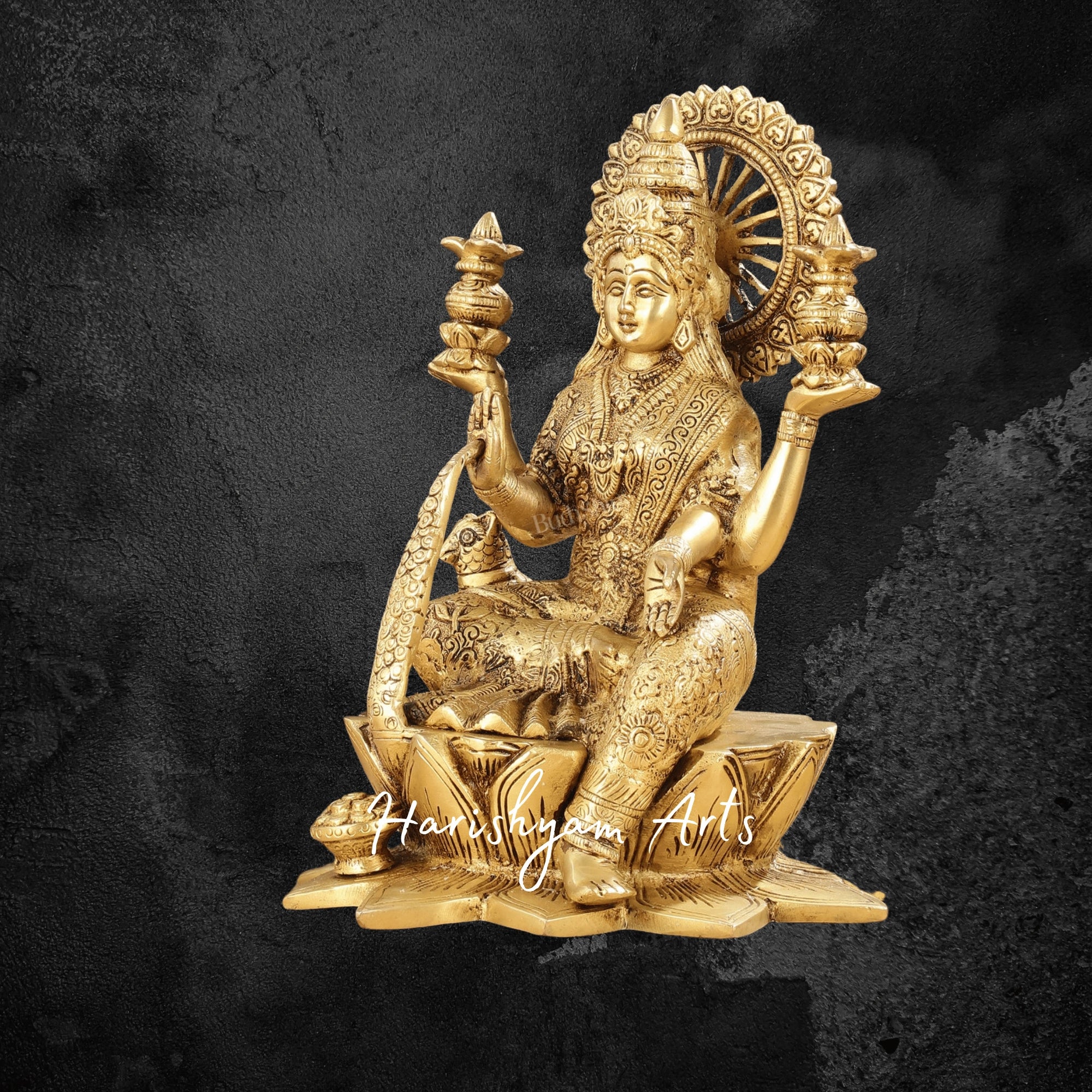 11" Laxmi Ganesh Brass Statue for Pooja Room and Festive Decor2
