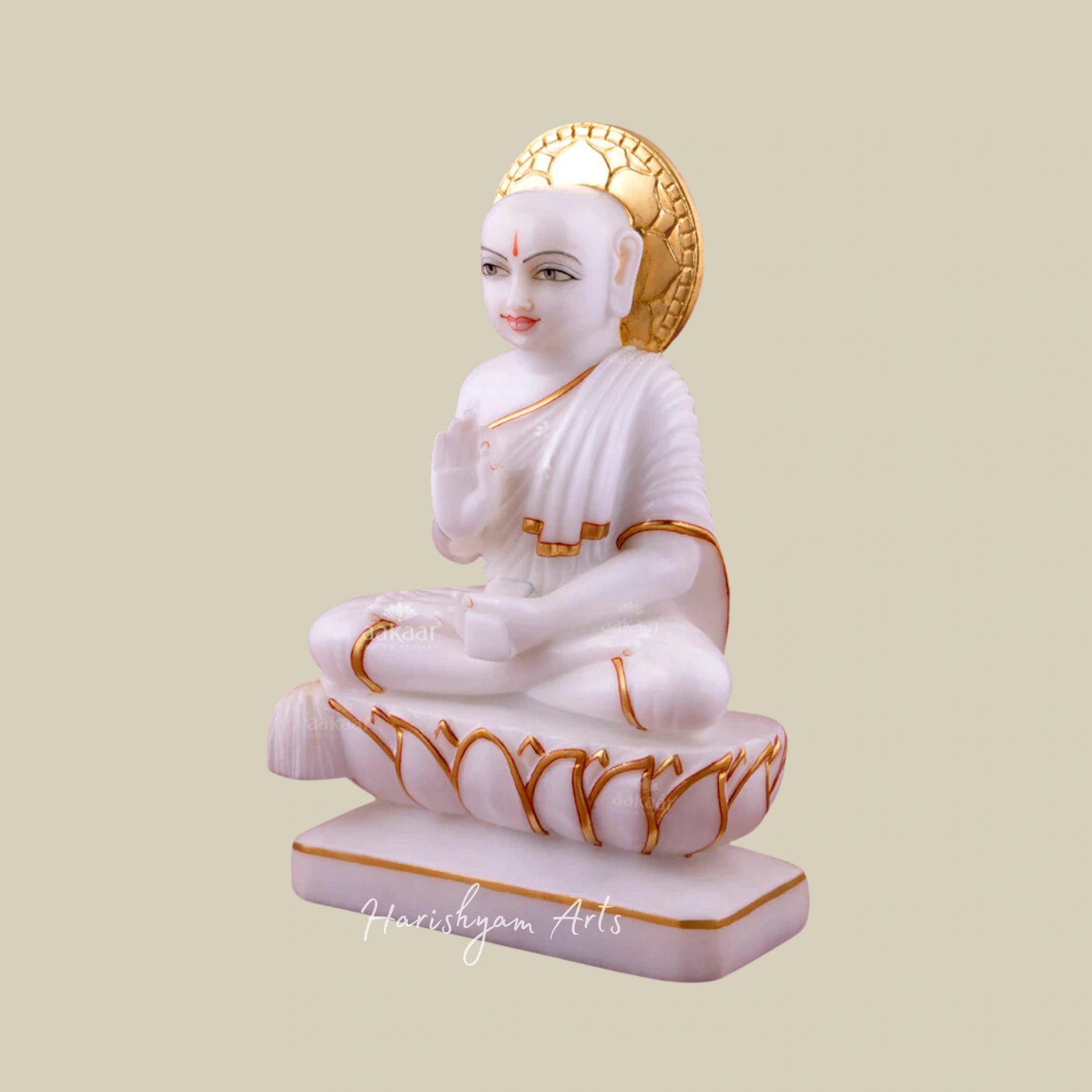 11" Marble Gautam Swami Idol for Jain Temples