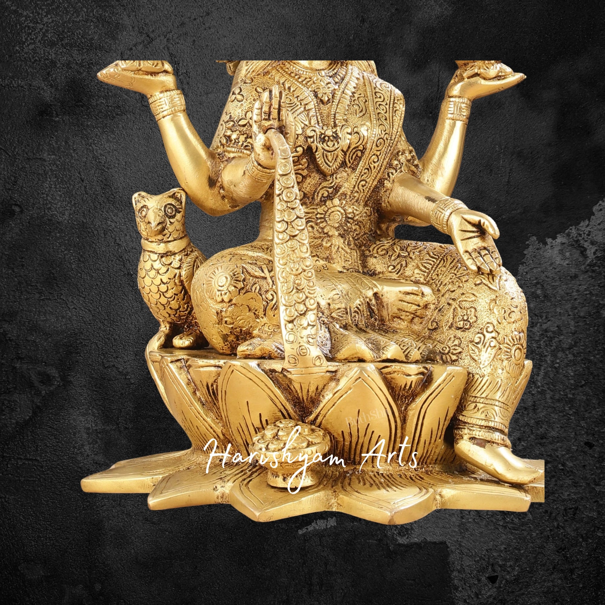 11" Pure Brass Dhan Lakshmi Idol for Wealth and Prosperity Blessings2
