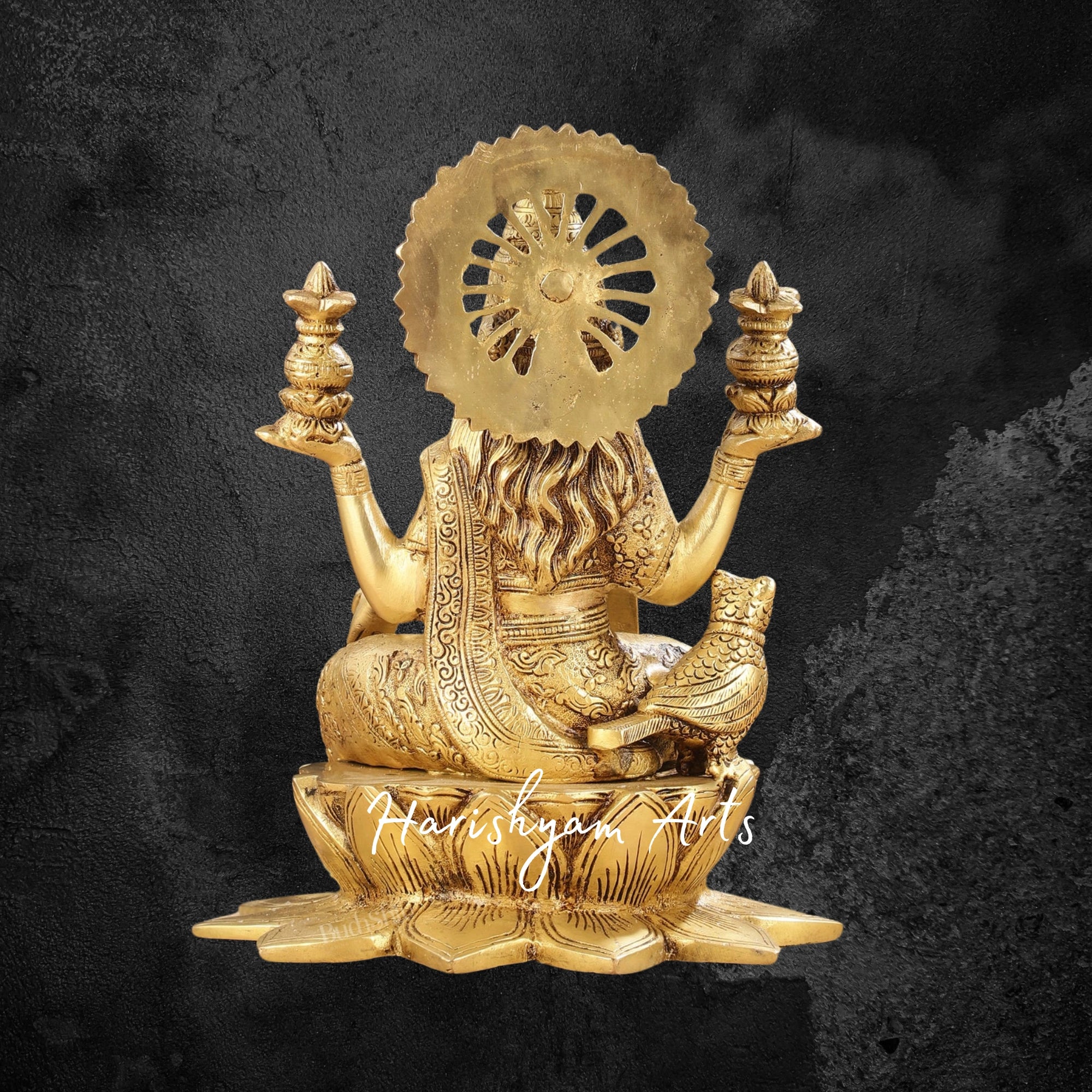 11" Pure Brass Dhan Lakshmi Idol for Wealth and Prosperity Blessings5