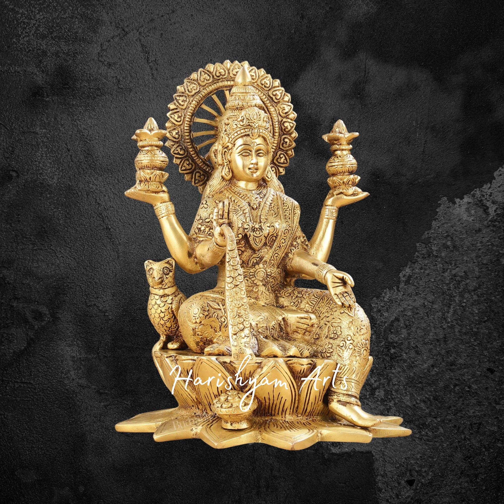 11" Pure Brass Dhan Lakshmi Idol for Wealth and Prosperity Blessings6