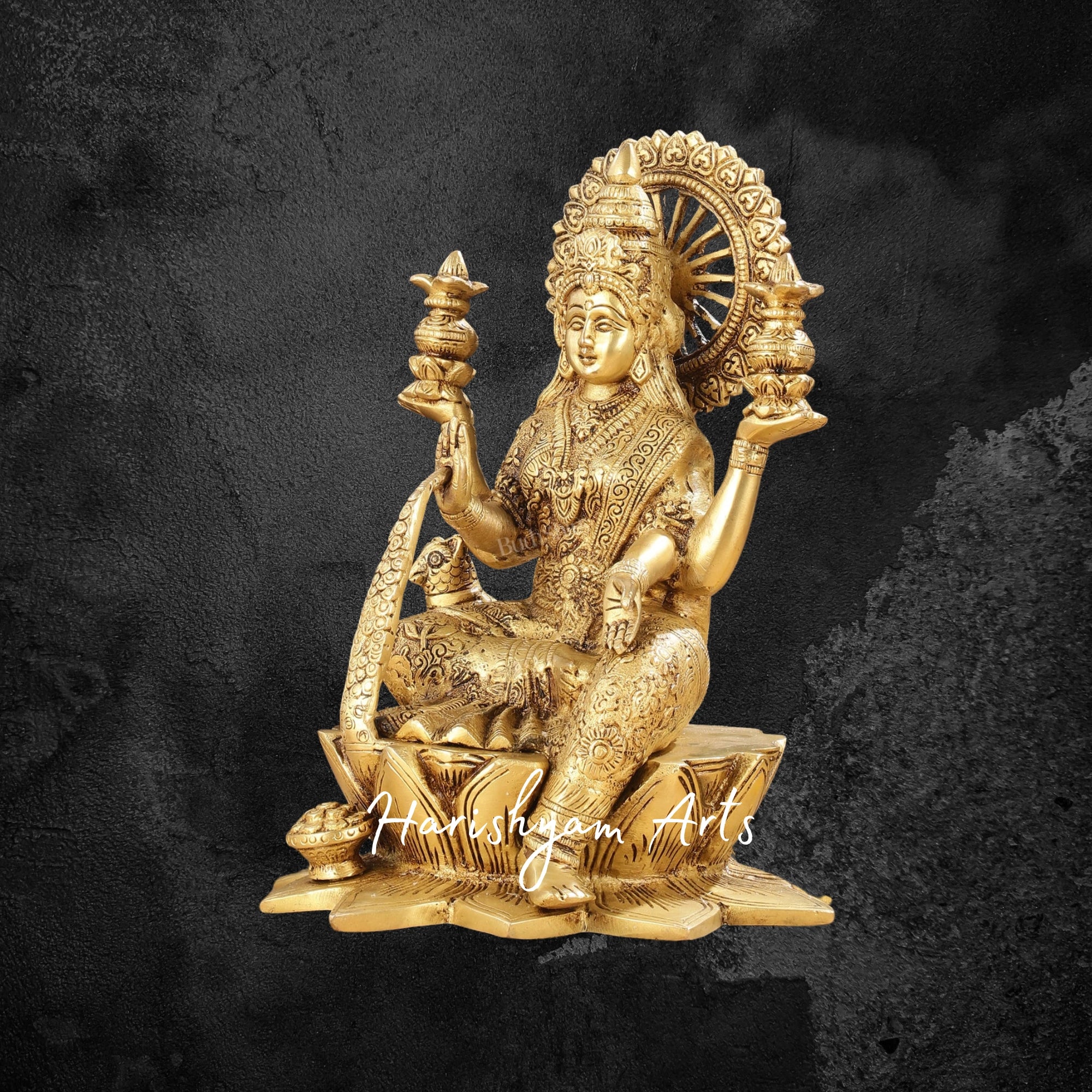 11" Pure Brass Dhan Lakshmi Idol for Wealth and Prosperity Blessings3