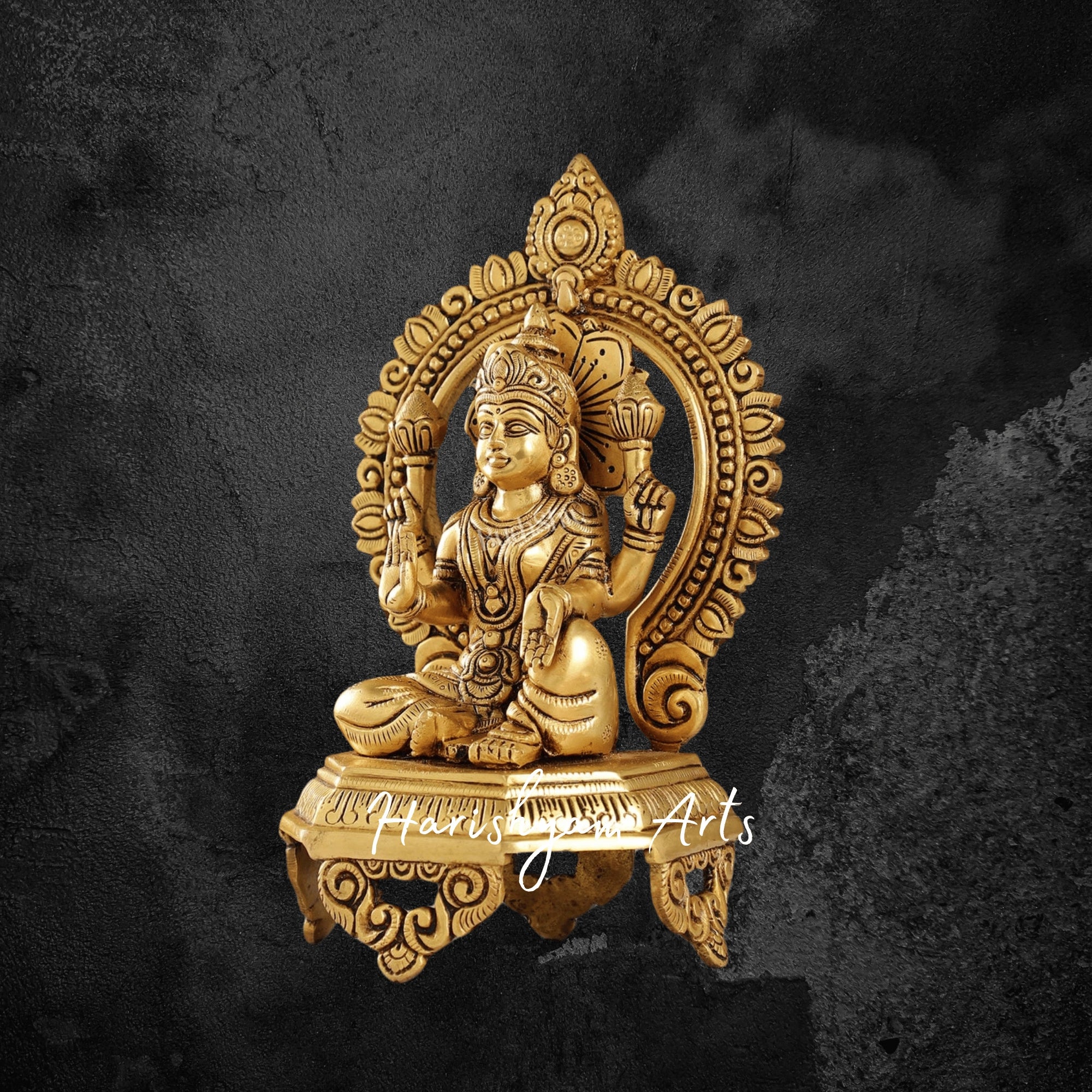 11" Traditional Brass Lakshmi Statue for Gift and Devotional Spaces