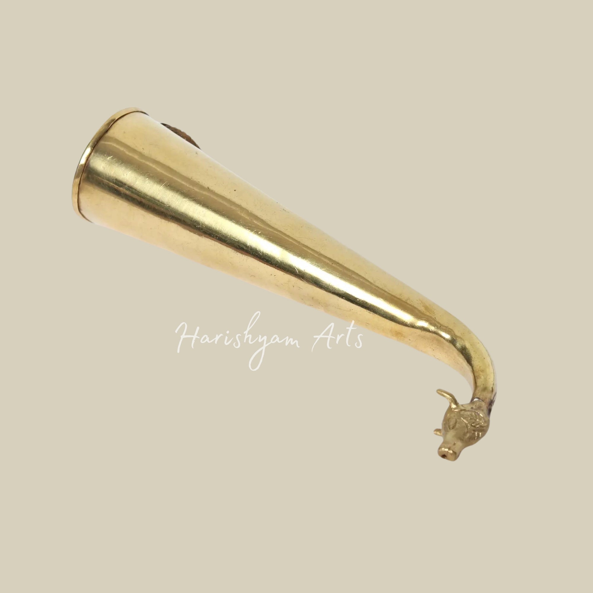 11" Brass Nandi Horn for Shiva Linga Abhisheka | Gaumukhi Shringi Pot1