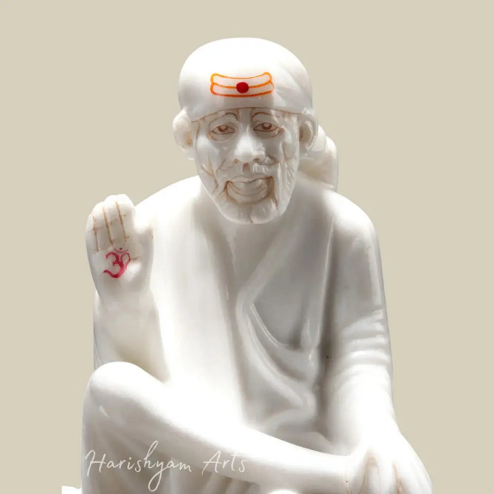 11" Sai Baba Blessing Statue Made from Vietnam Marble