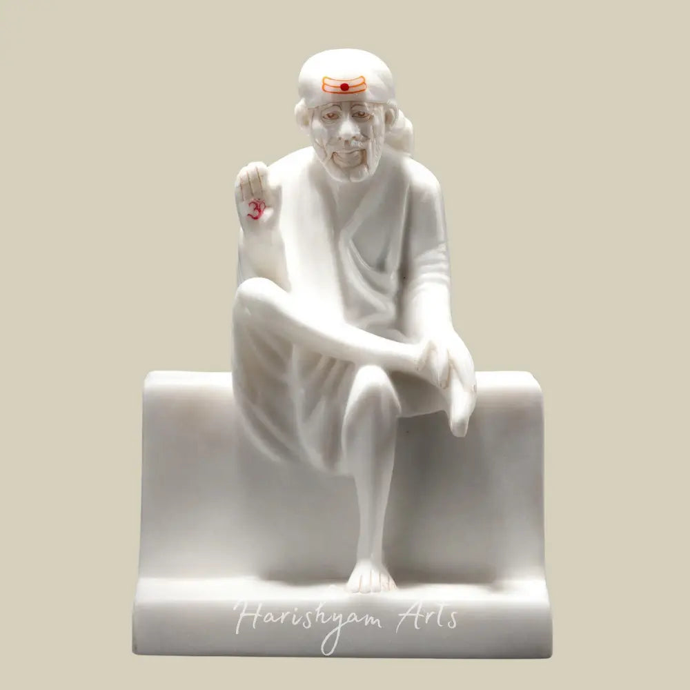 11" Sai Baba Blessing Statue Made from Vietnam Marble