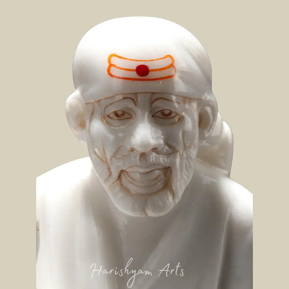 11" Sai Baba Blessing Statue Made from Vietnam Marble