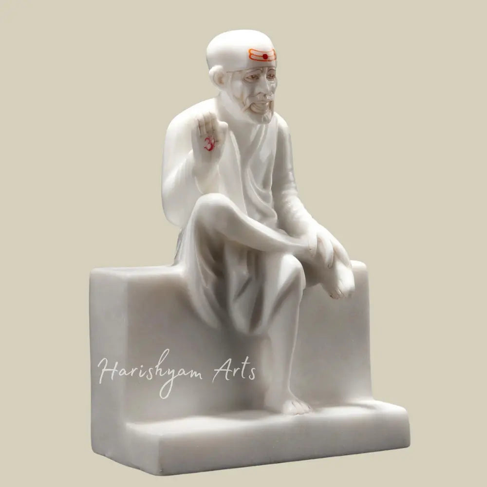 11" Sai Baba Blessing Statue Made from Vietnam Marble