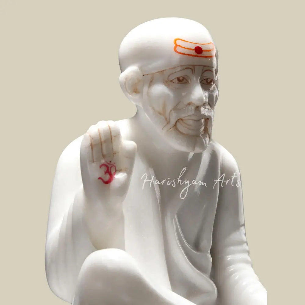 11" Sai Baba Blessing Statue Made from Vietnam Marble