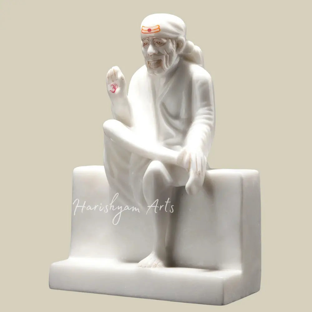 11" Sai Baba Blessing Statue Made from Vietnam Marble