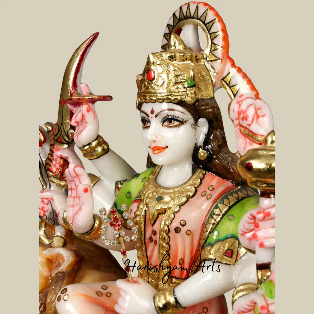 12" Goddess Devi Durga Marble Statue
