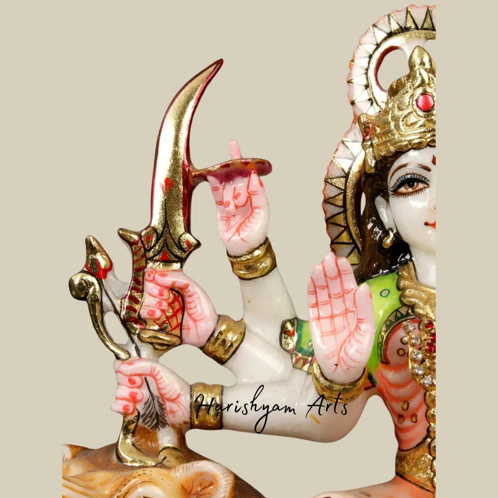 12" Goddess Devi Durga Marble Statue