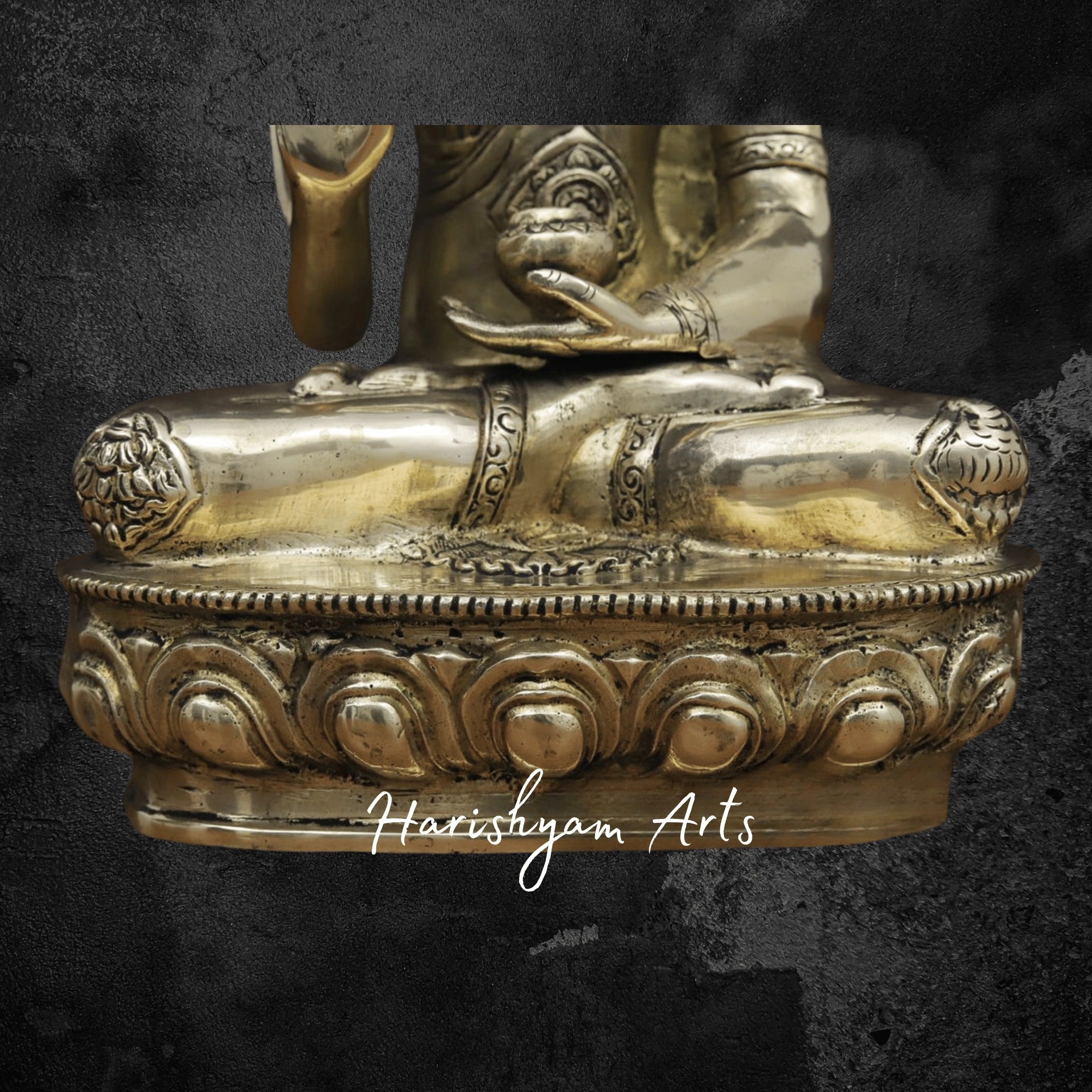 12" Brass Buddha Statue for Office in Resting Pose with Elegant Craftsmanship