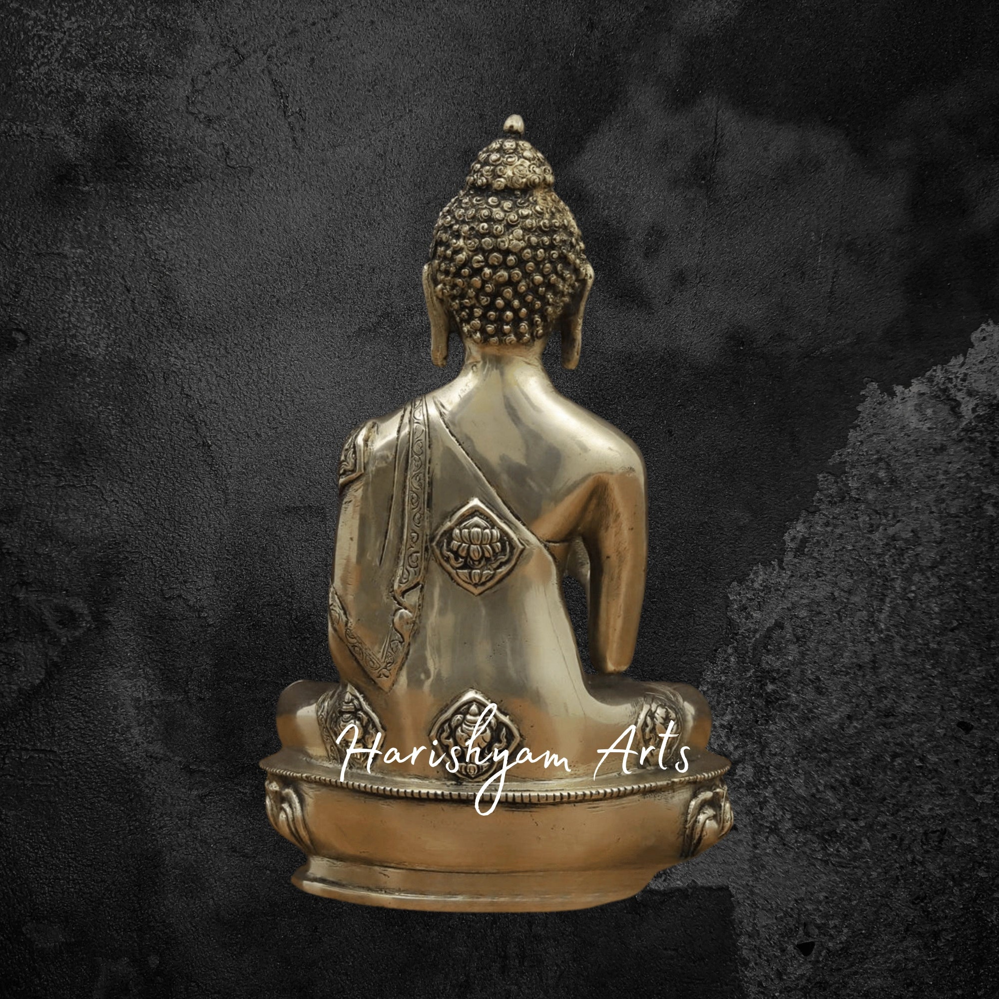 12" Brass Buddha Statue for Office in Resting Pose with Elegant Craftsmanship