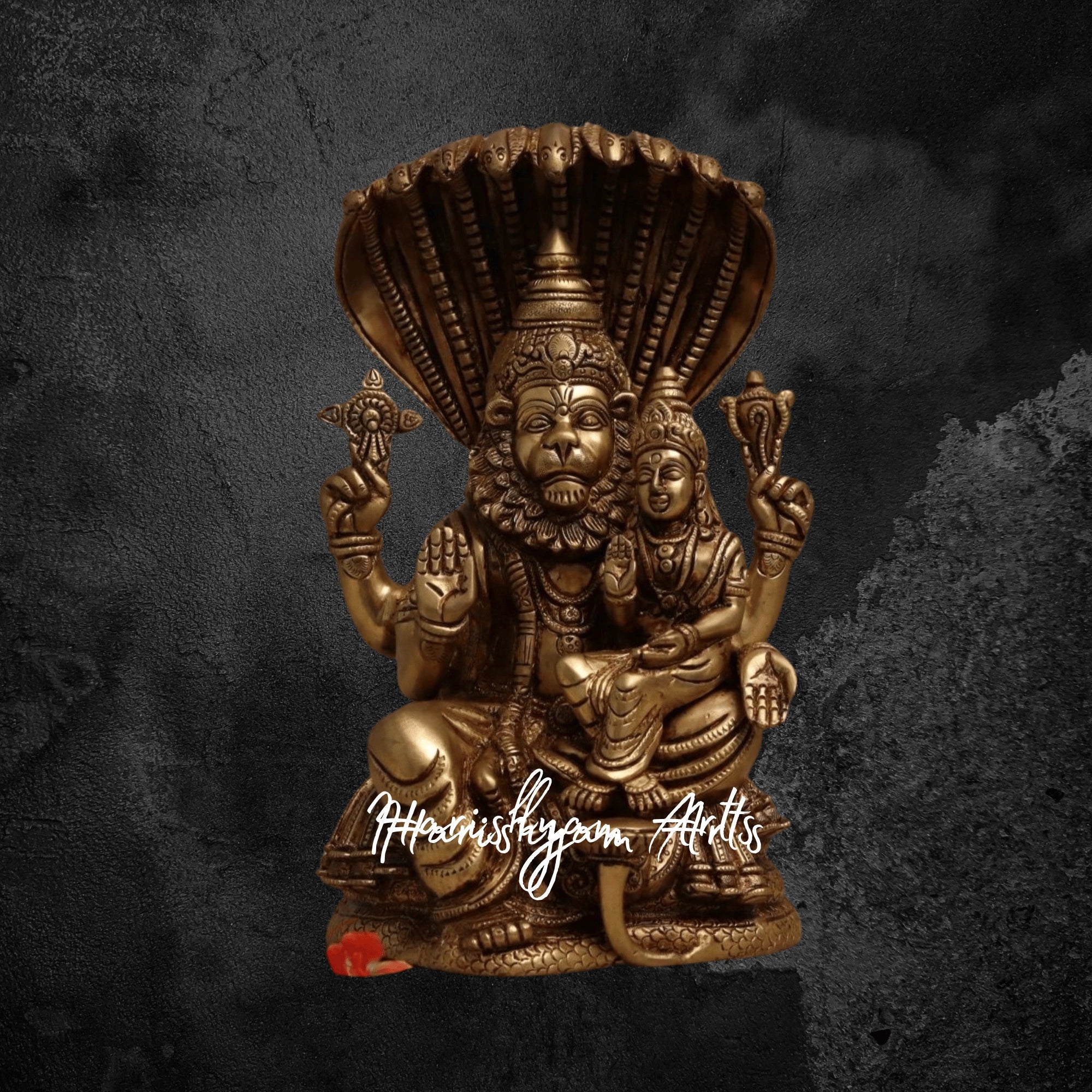12" Brass Lakshmi Narasimha Idol for Pooja Room and Home Temple Décor