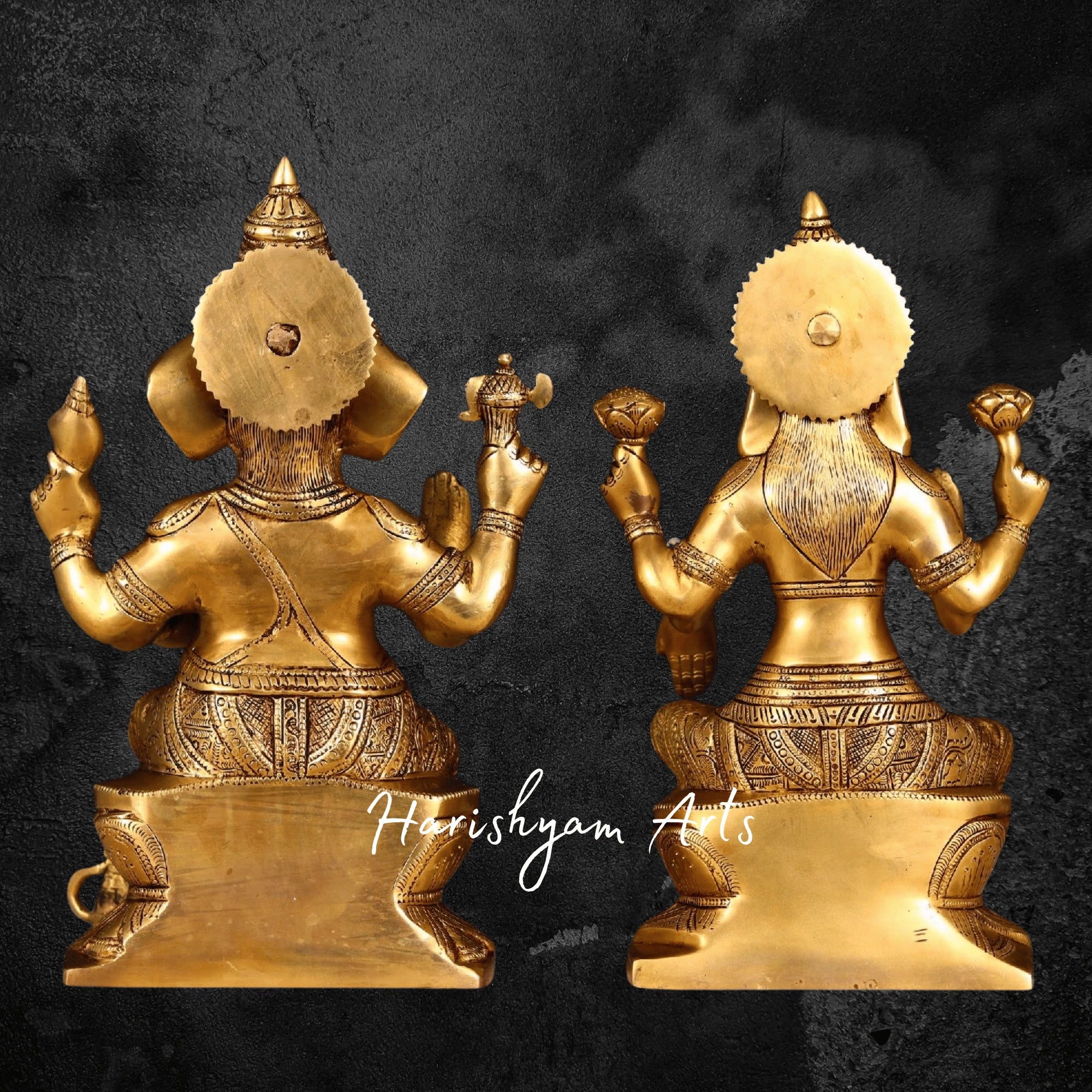 12" Brass Laxmi Ganesh Idol1