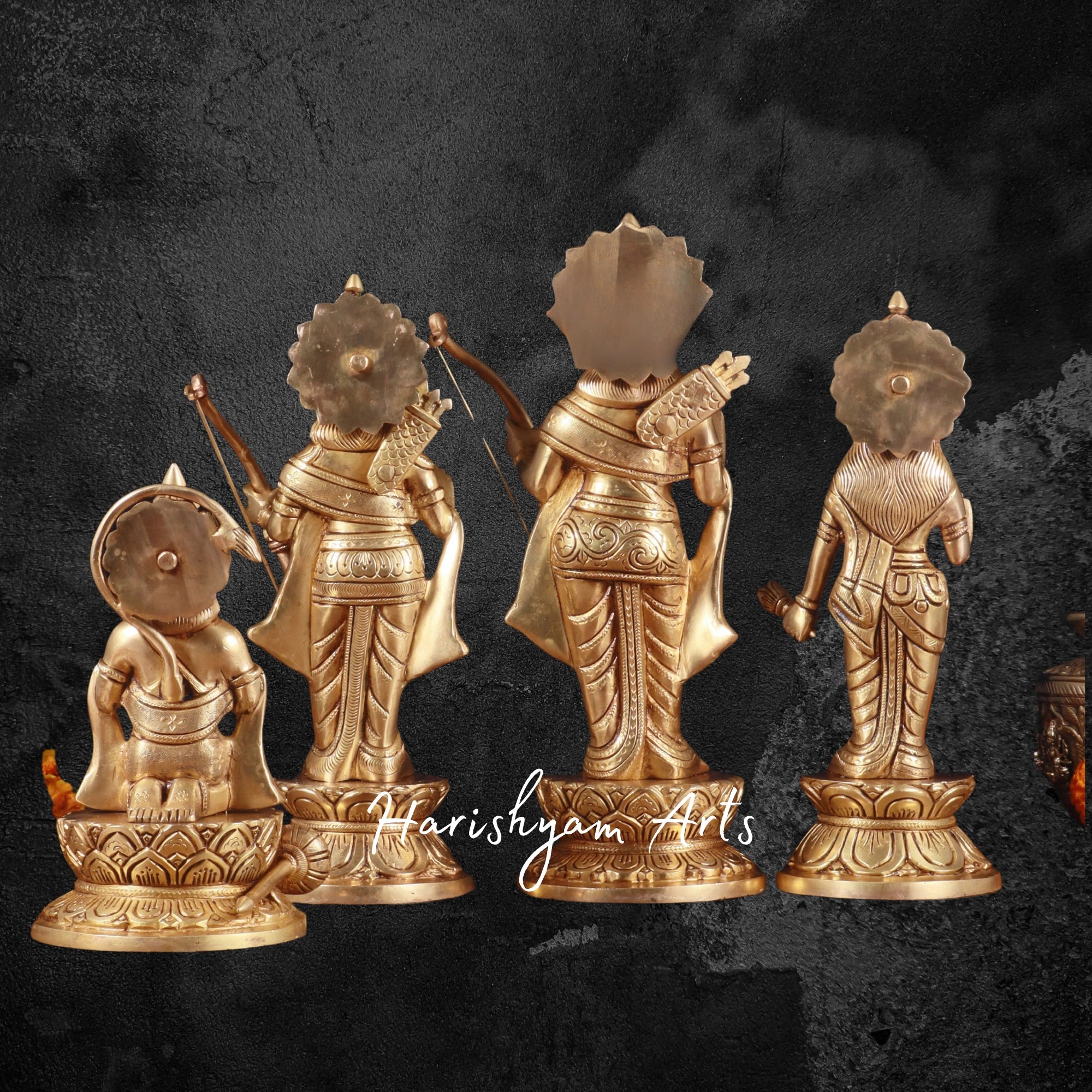 12" Brass Ram Darbar Statue for Home and Pooja Room