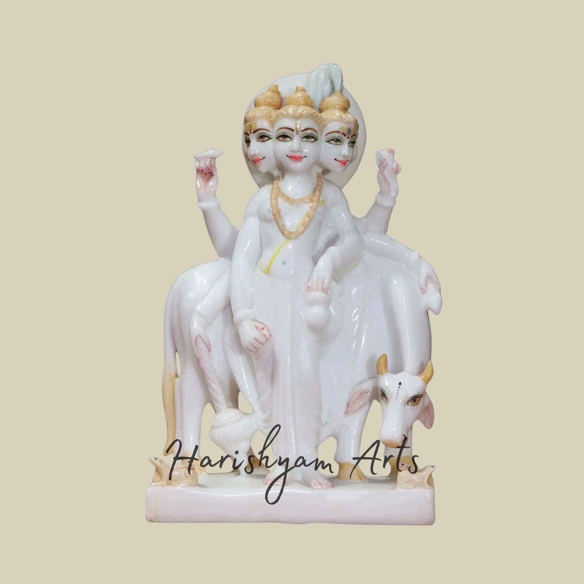 12" Dattatreya Marble Murti