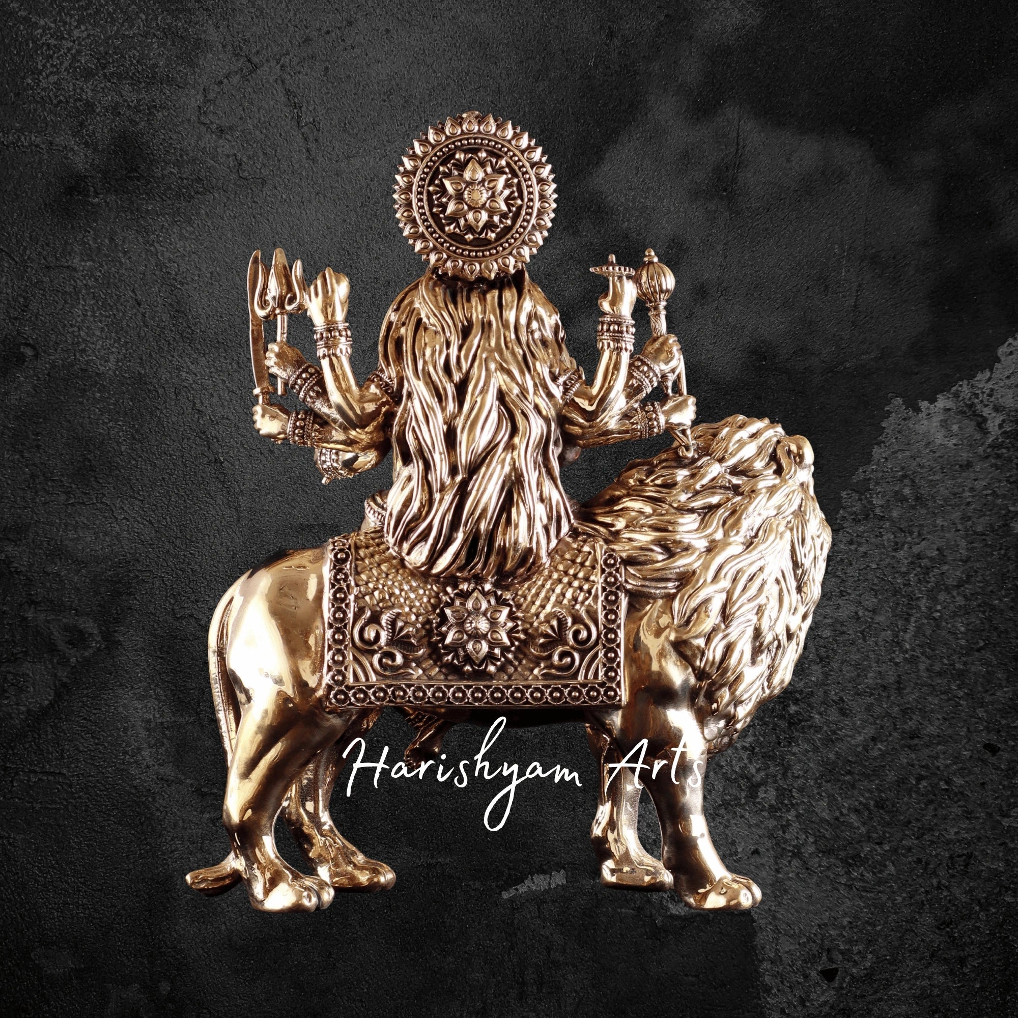 12" Intricately Crafted Superfine Brass Durga Maa Murti