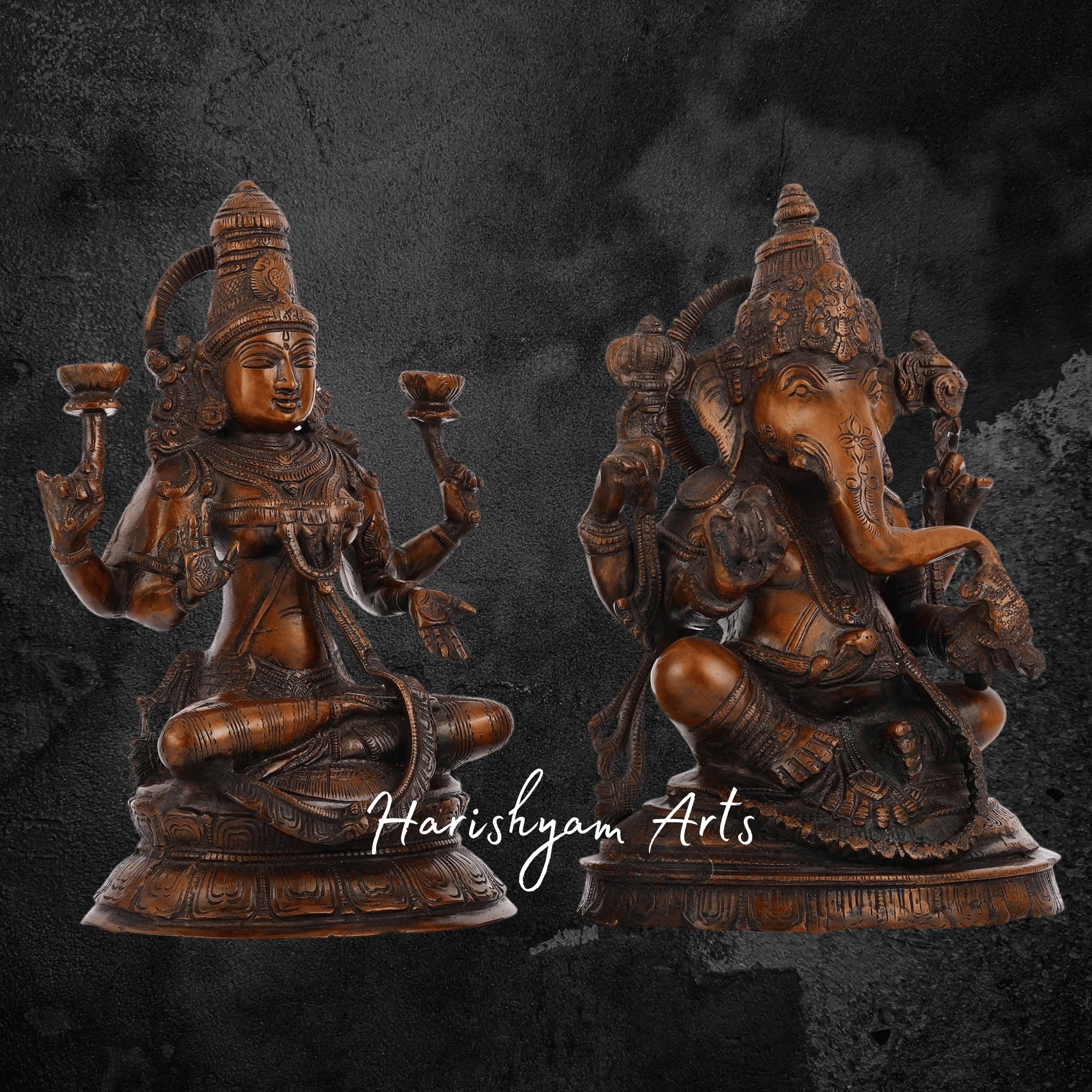 12" Lakshmi Ganesh Idol for Pooja Room and Meditation Space1